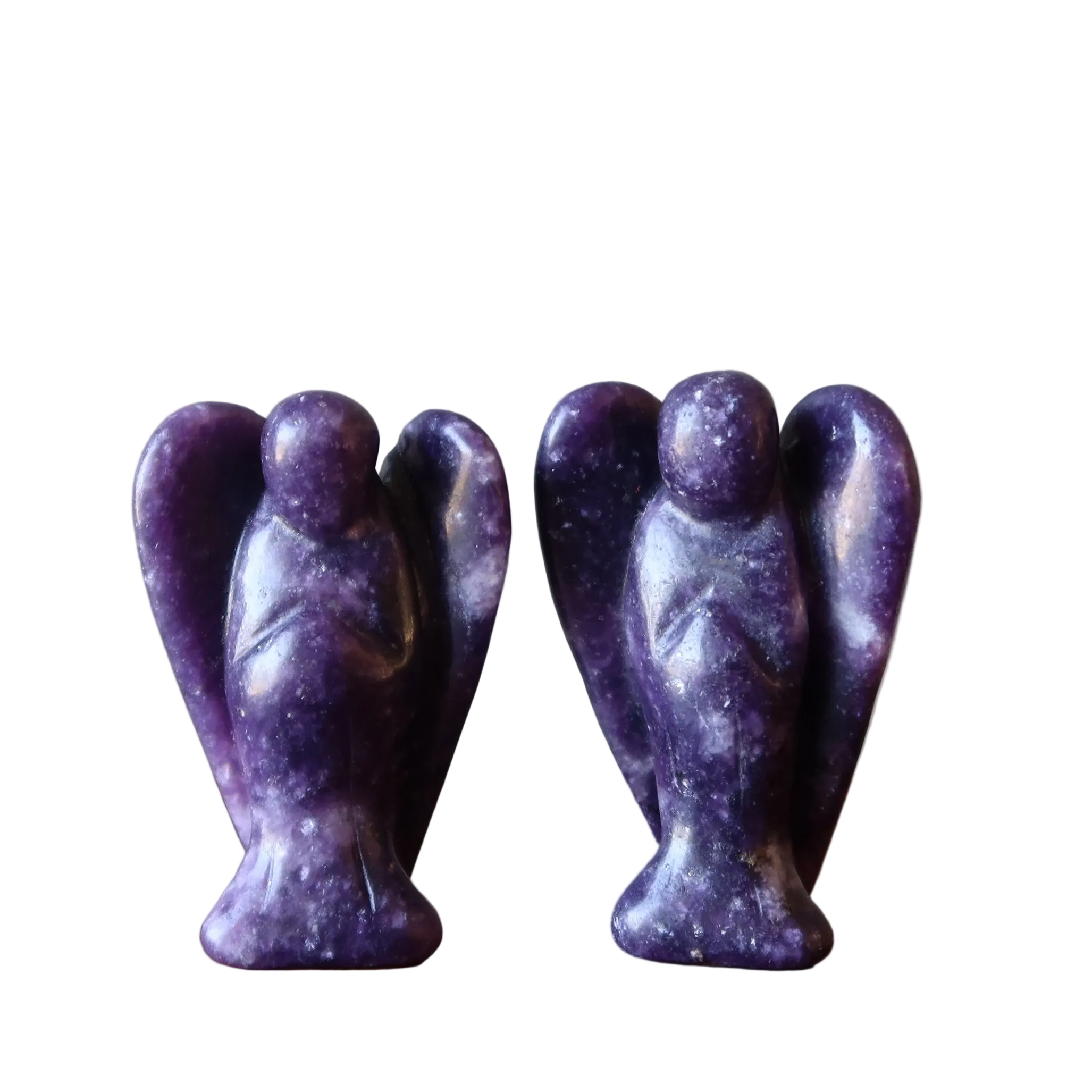 Lepidolith Engelpaar Musik Lila Spiritueller Kristall