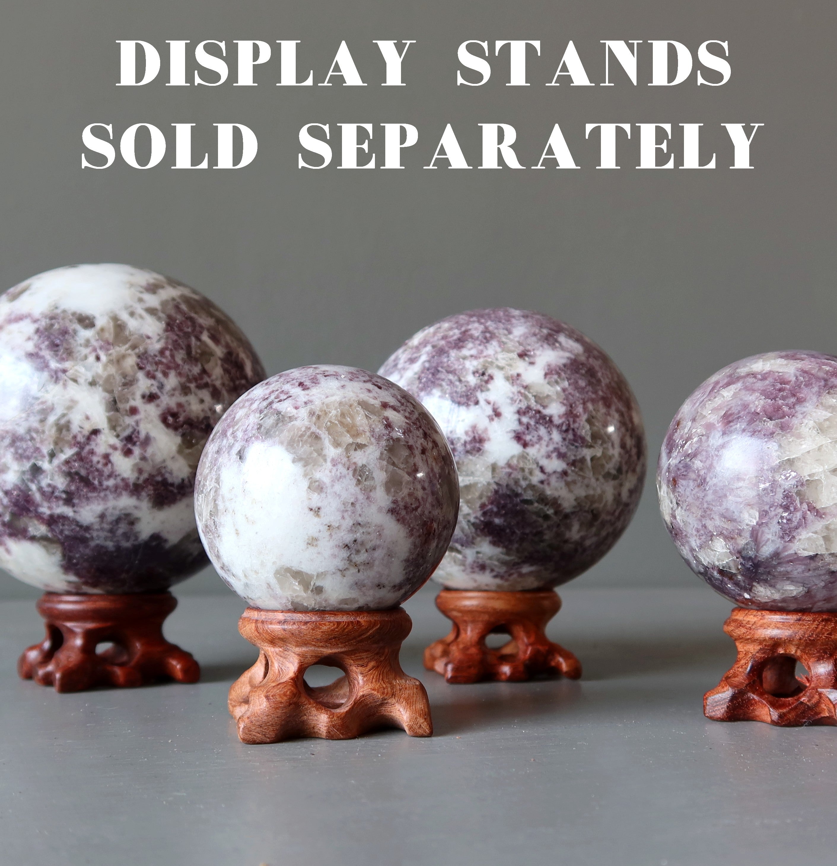 Sphère de lépidolite, boule de cristal de lumière lavande