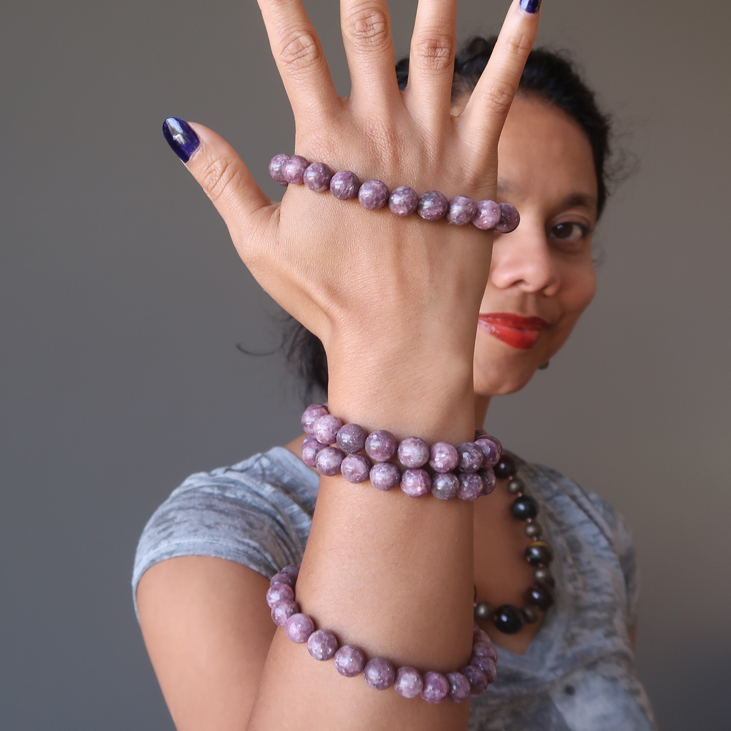 Lepidolith Armband Lavendel Hell Kristall