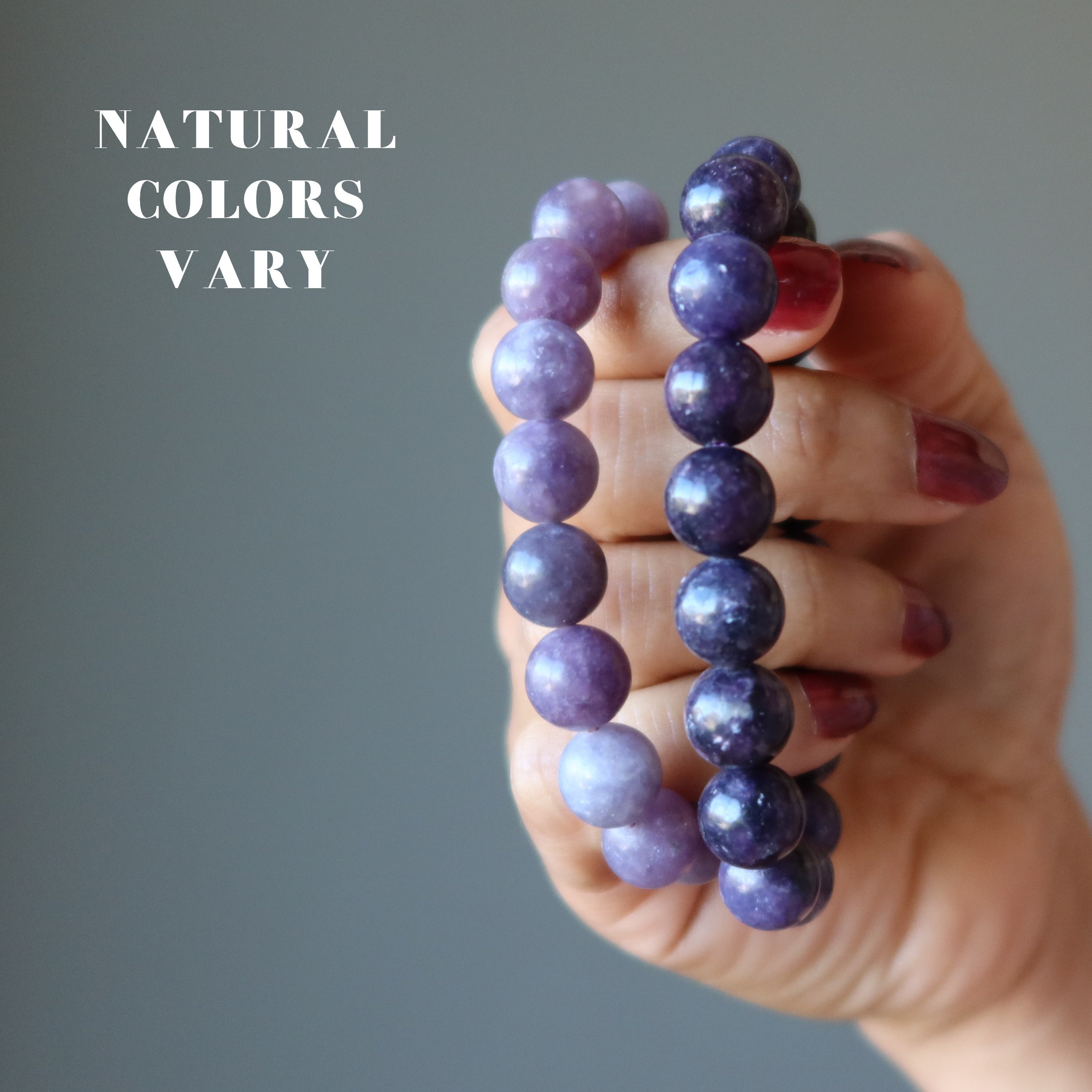 Bracelet Lépidolite Perles Spirituelles Violettes Étincelantes