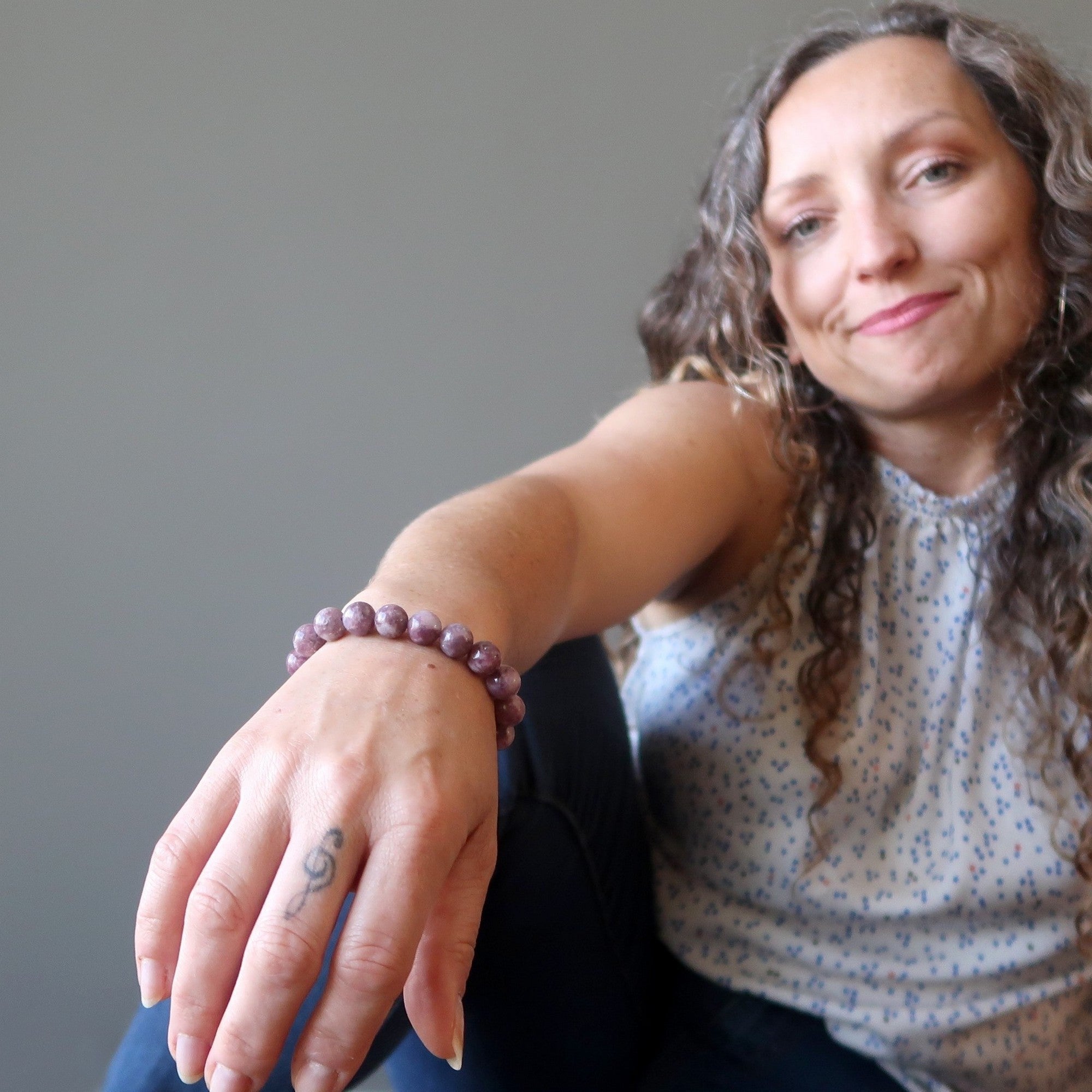 Lepidolith Armband Lavendel Hell Kristall