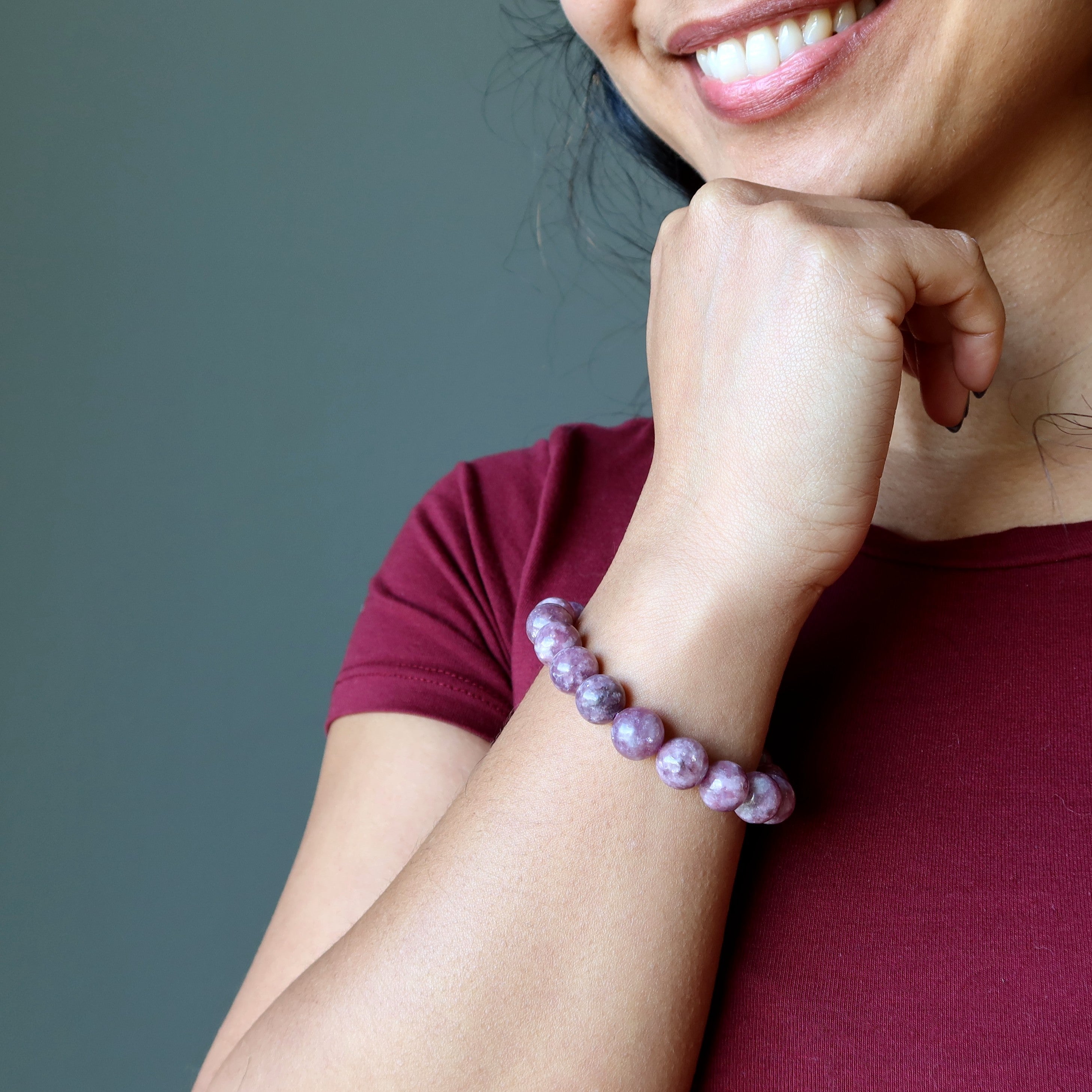 Lepidolith Armband Lavendel Hell Kristall