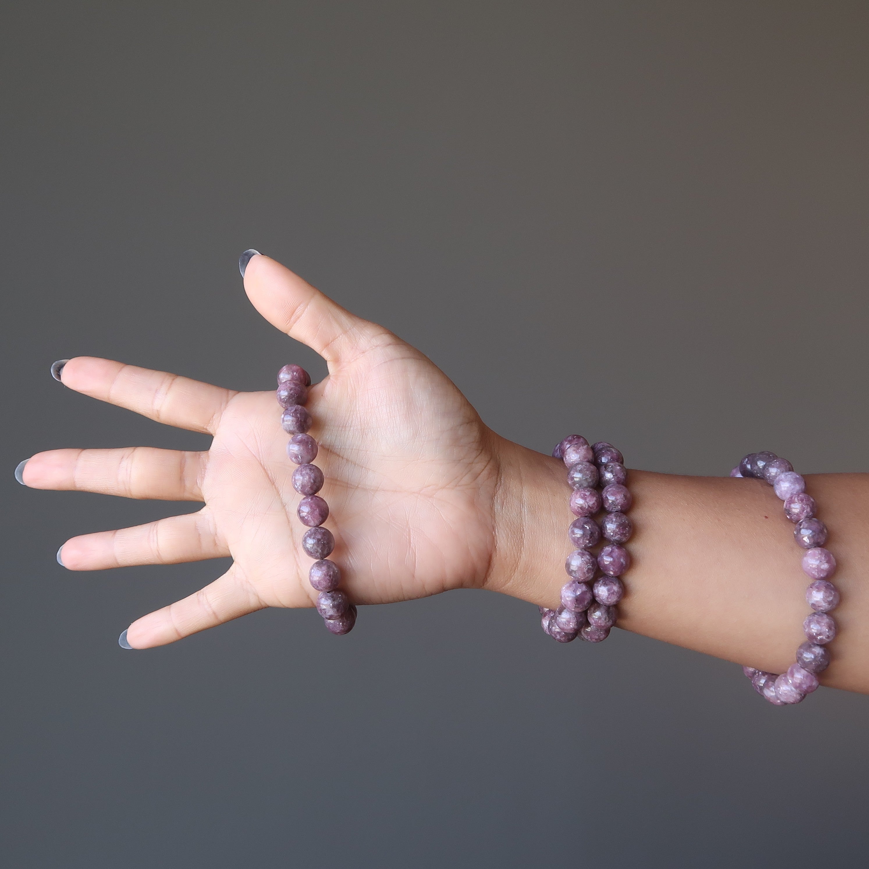 Lepidolith Armband Lavendel Hell Kristall