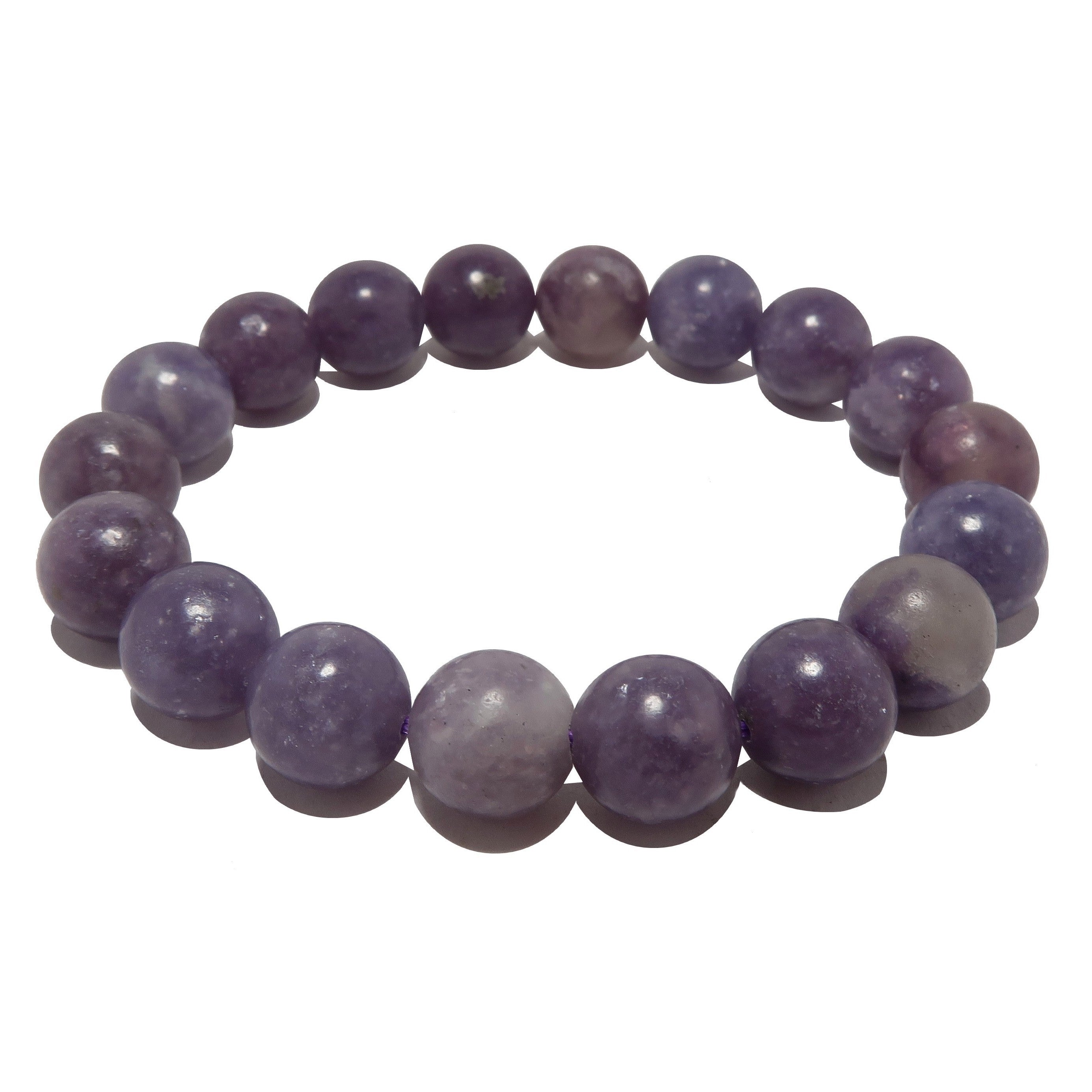 Bracelet Lépidolite Perles Spirituelles Violettes Étincelantes