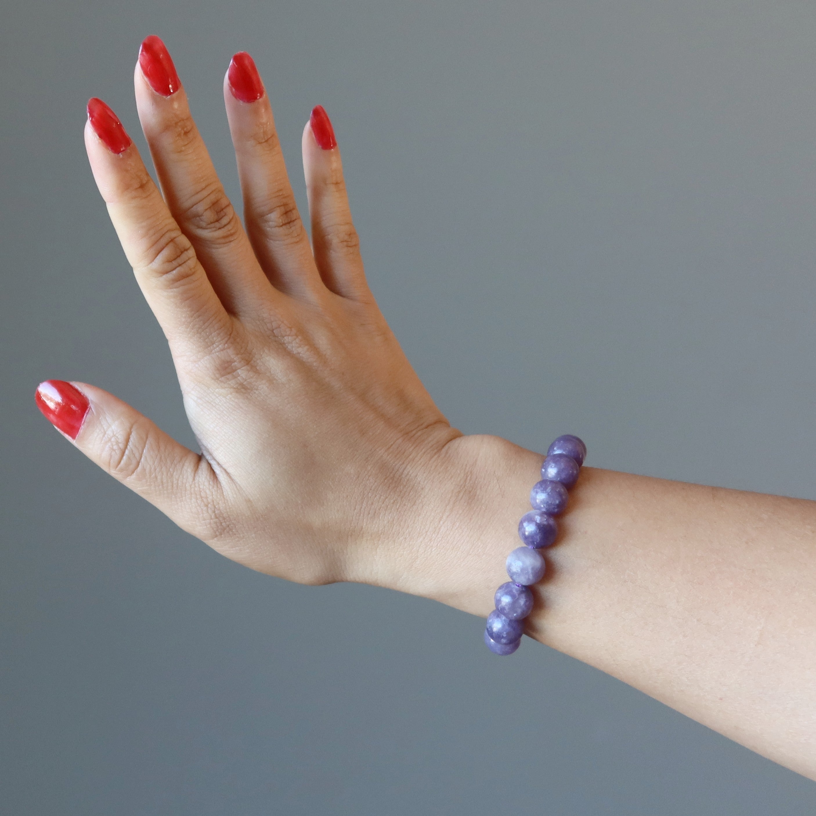 Bracelet Lépidolite Perles Spirituelles Violettes Étincelantes