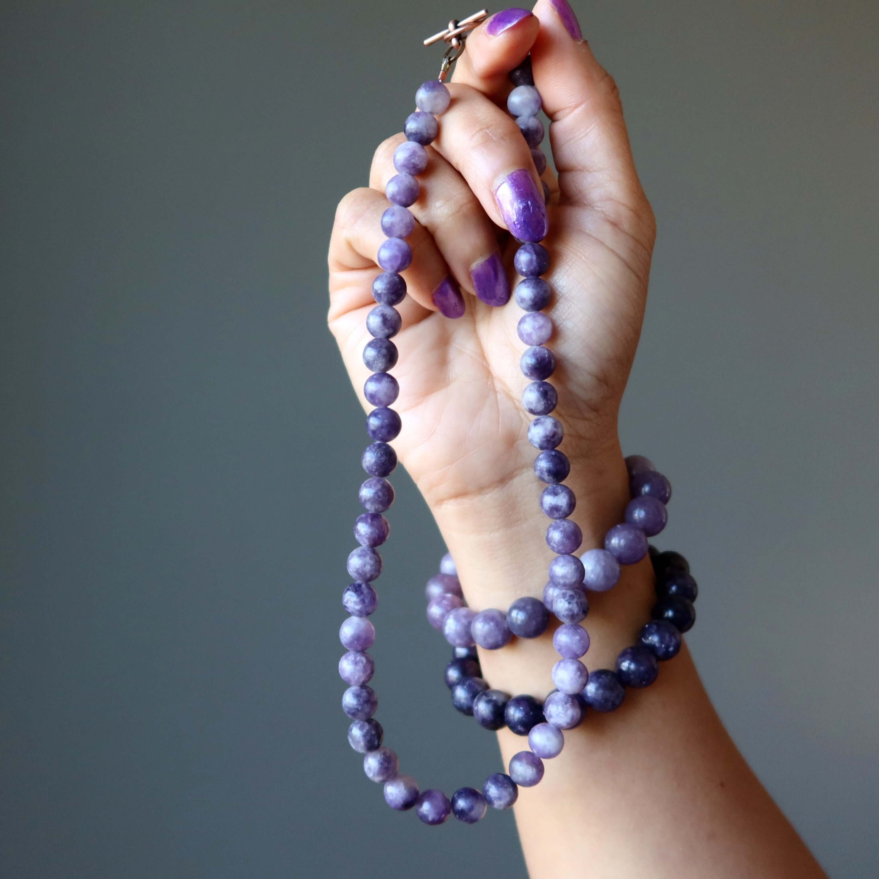 Lepidolite Necklace Garland of Grace Spiritual Stones