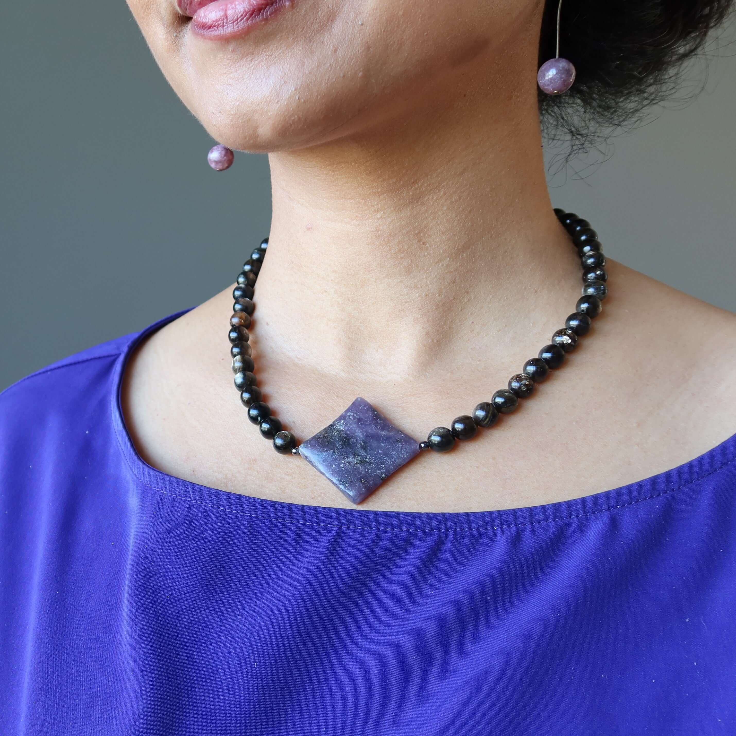 Lepidolite Necklace Mica Indestructible Spirit Protection