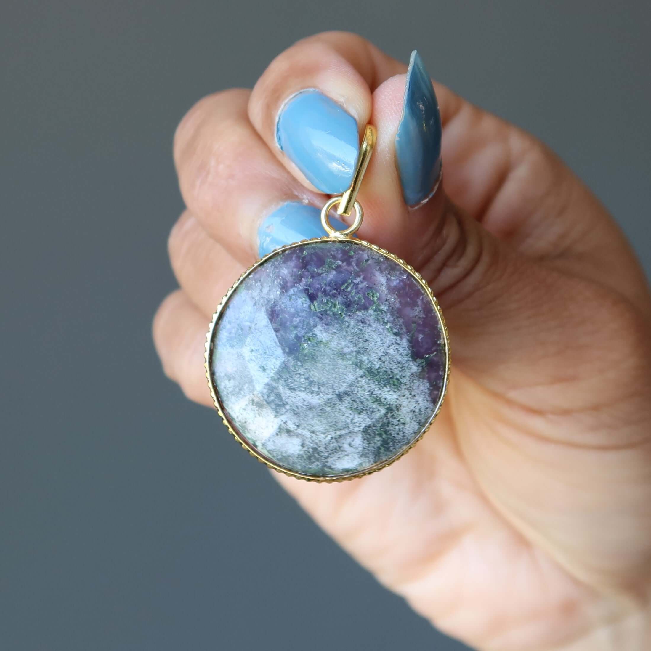 Pendentif Lépidoite Mon œil spirituel Or violet