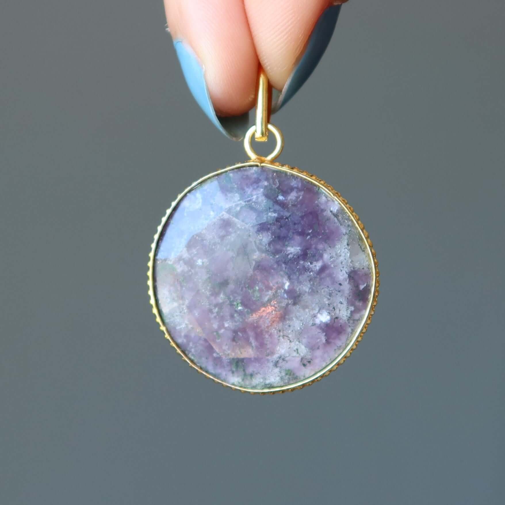 Pendentif Lépidoite Mon œil spirituel Or violet