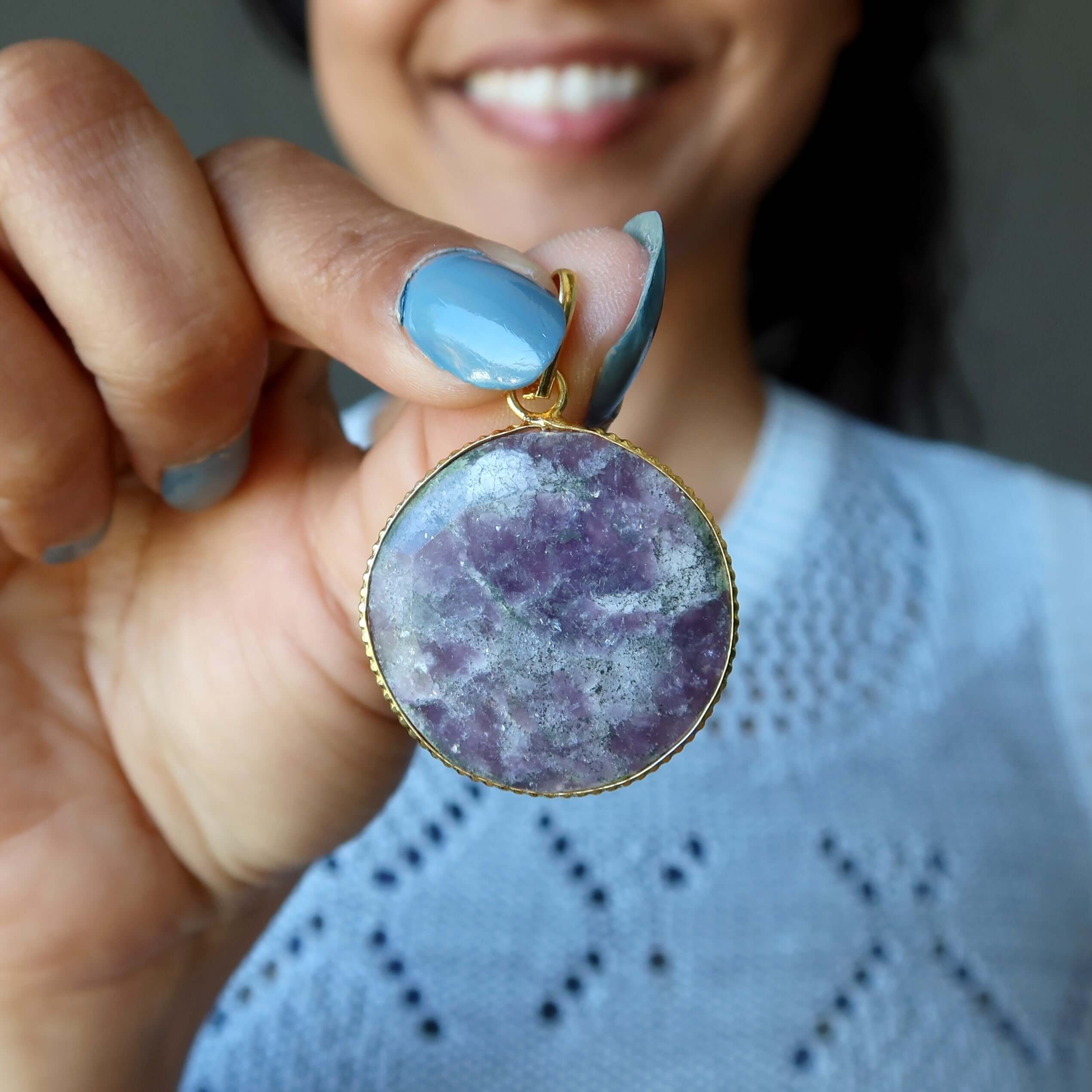 Pendentif Lépidoite Mon œil spirituel Or violet