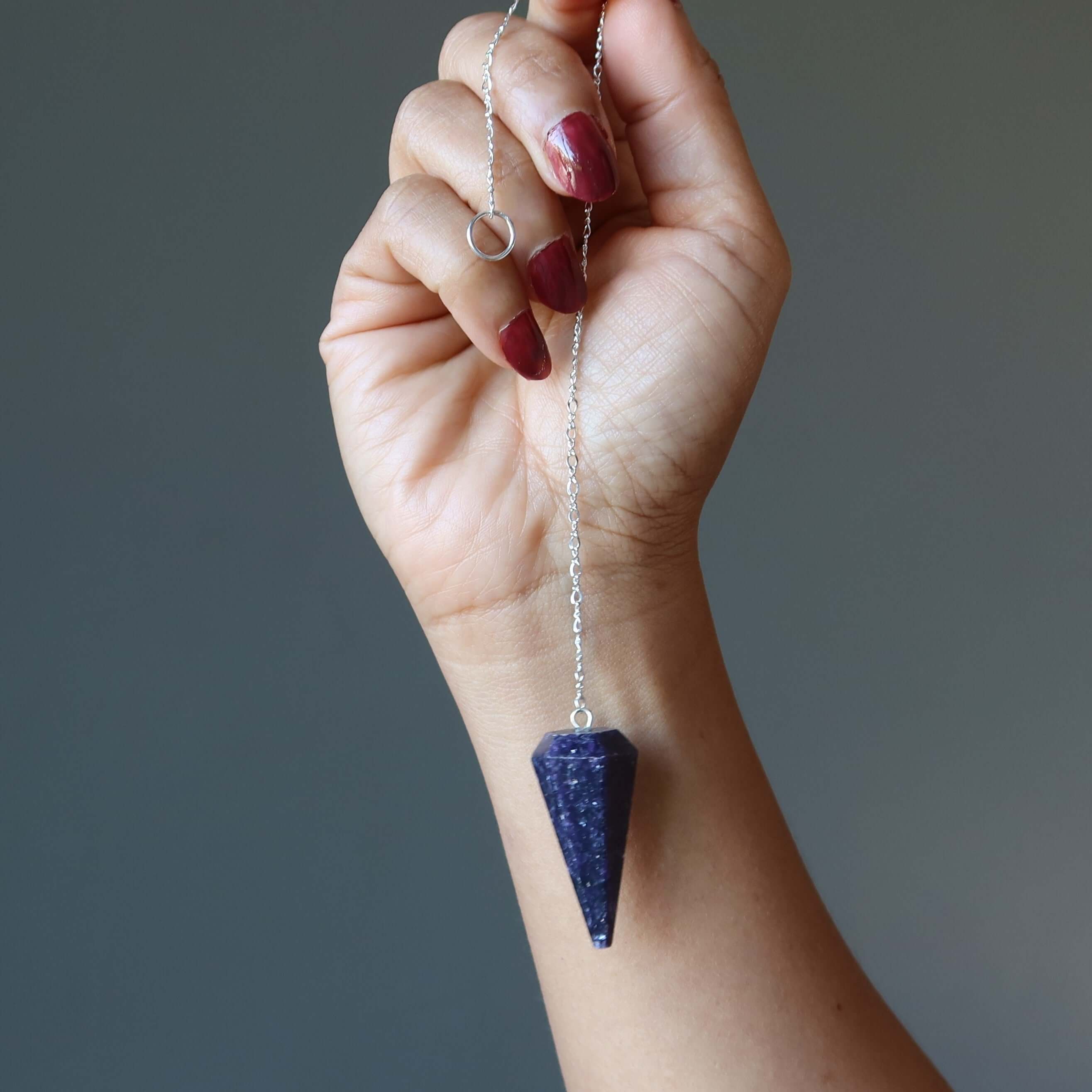 Lepidolite Pendulum Spiritual Spark Sterling Silver