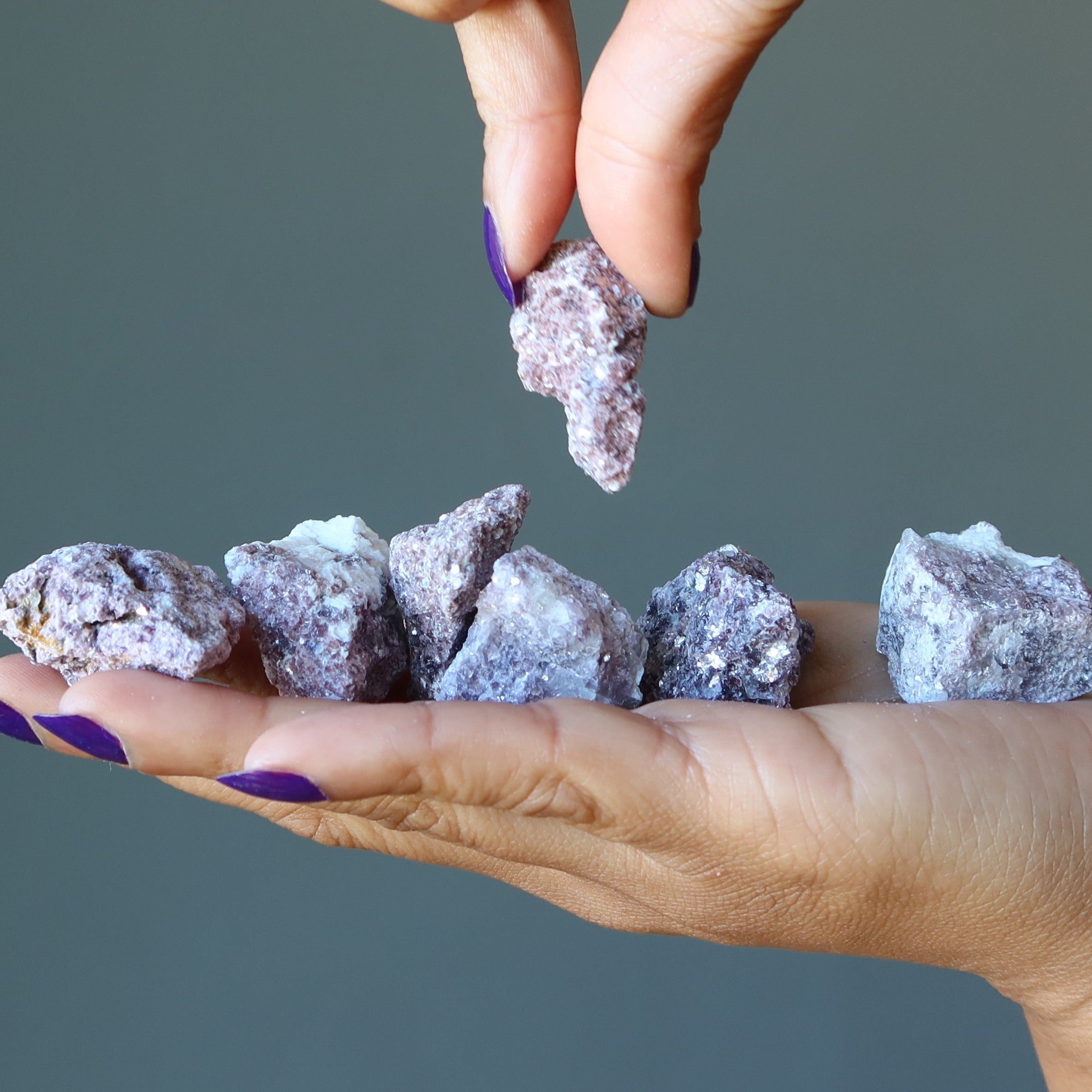 Lepidolite Raw Crystal Purple Glitter of Hope Stone