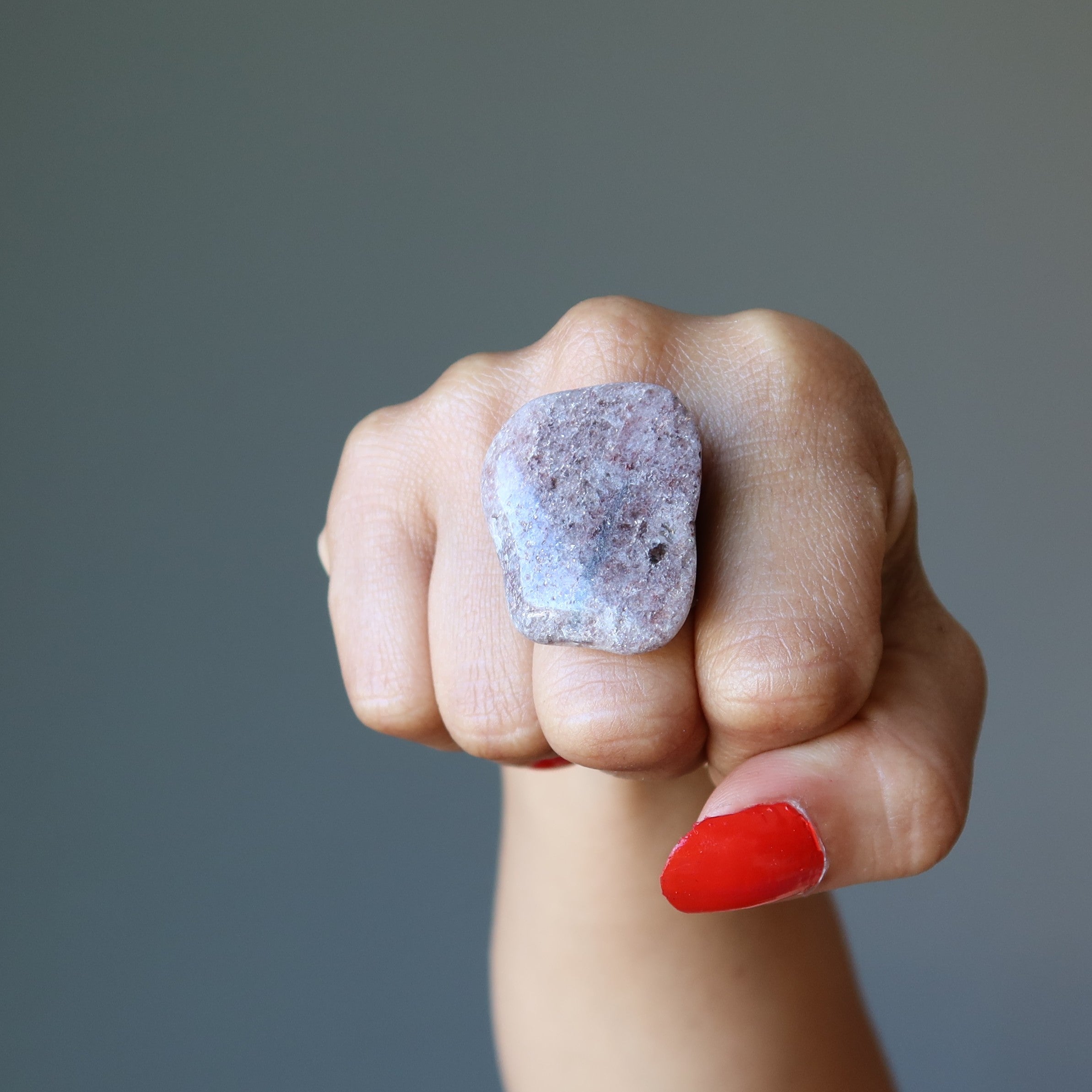 Lepidolite Ring Purple Dream Stone Bronze Adjustable