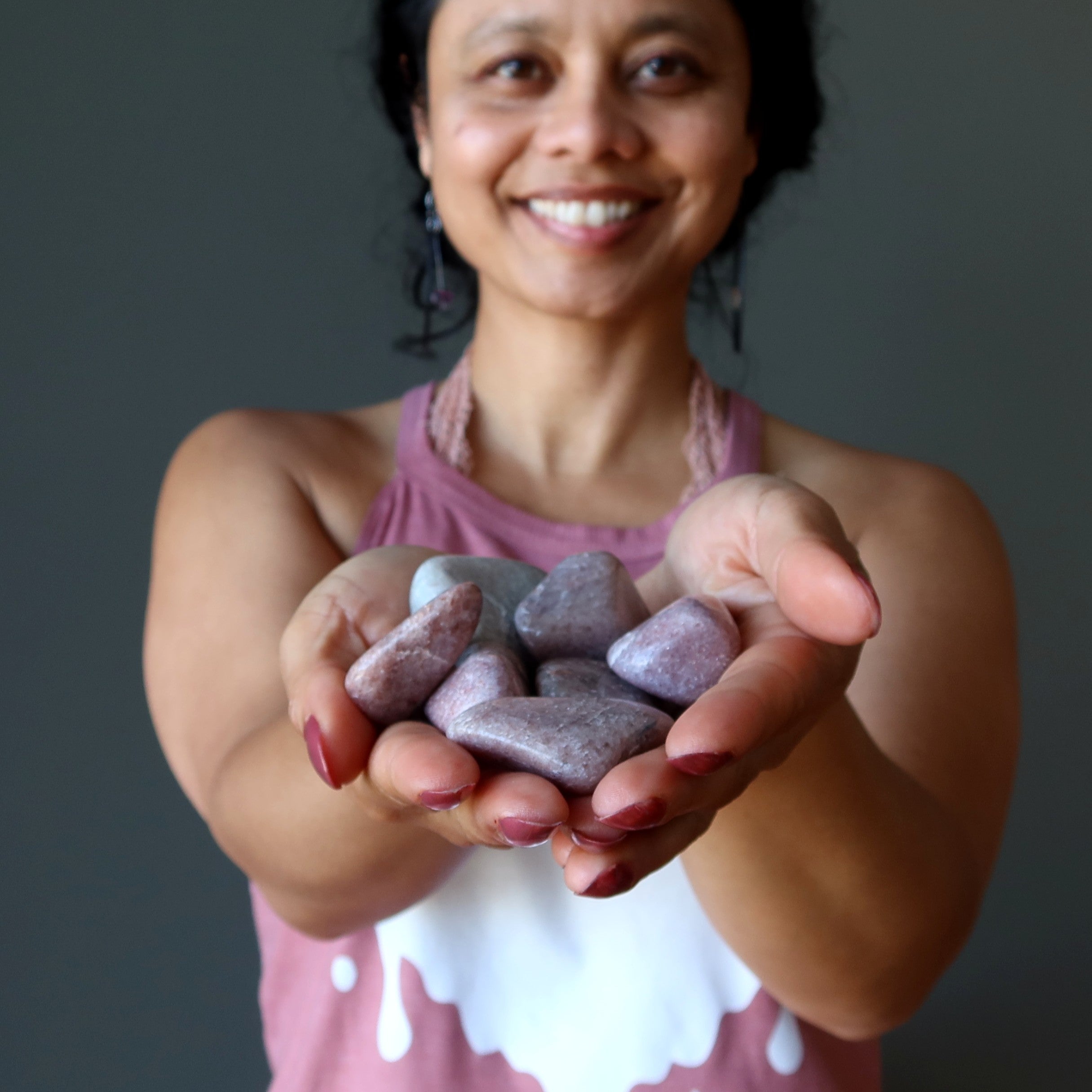 Lepidolite Tumbled Stone Sparkling Purple Calmer