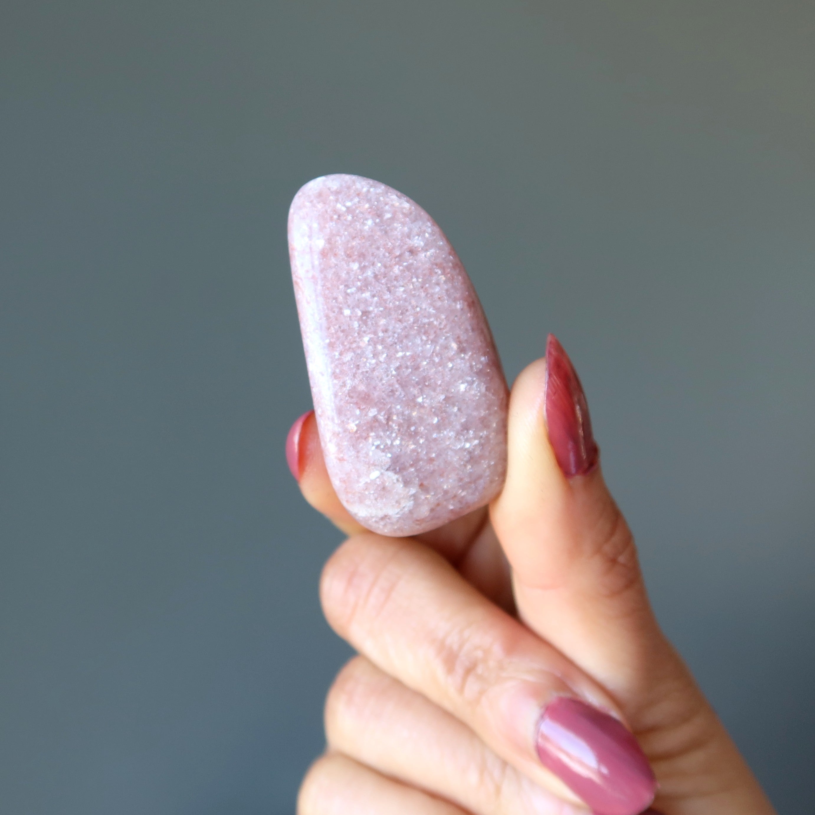 Lepidolite Tumbled Stone Sparkling Purple Calmer