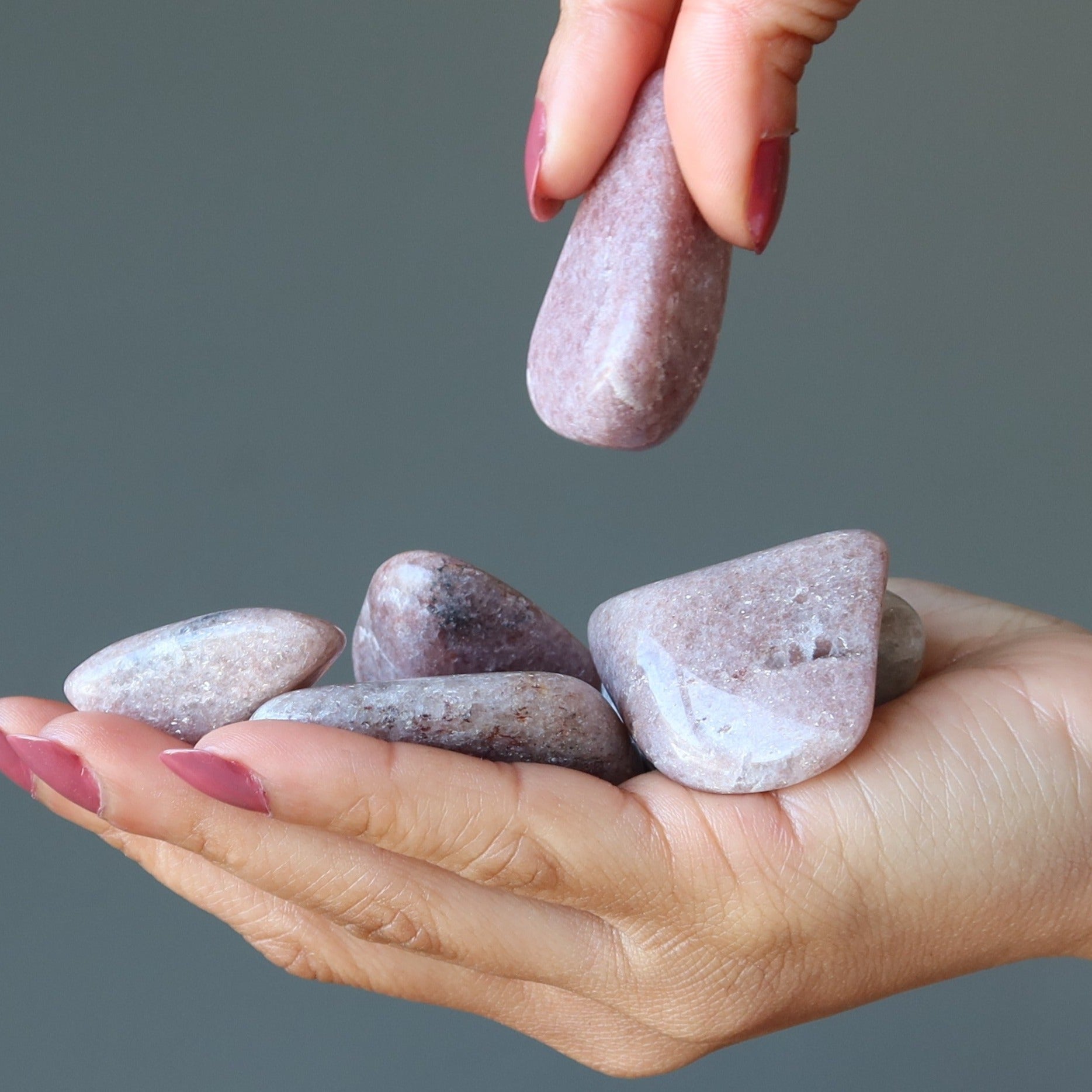 Lepidolite Tumbled Stone Sparkling Purple Calmer