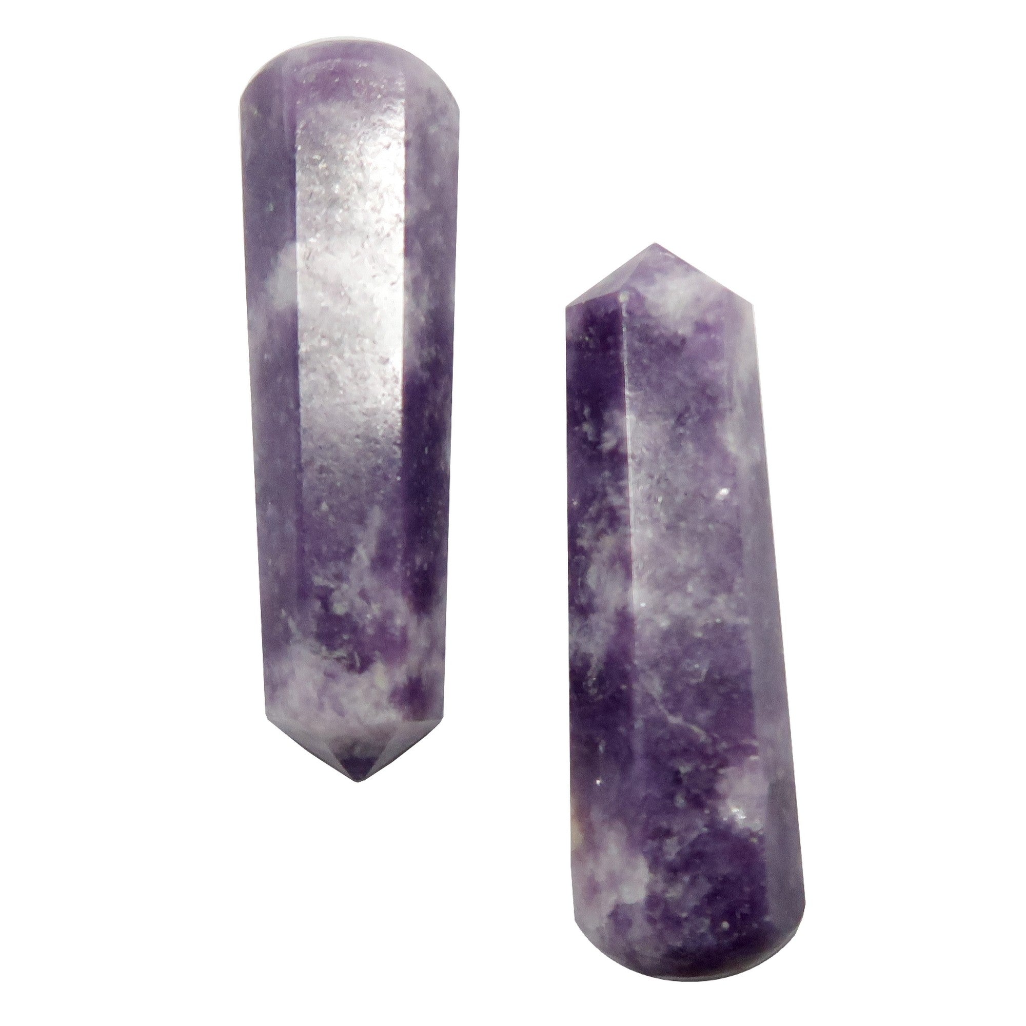 Lepidolite Wand Pair Faceted Enlightenment Set
