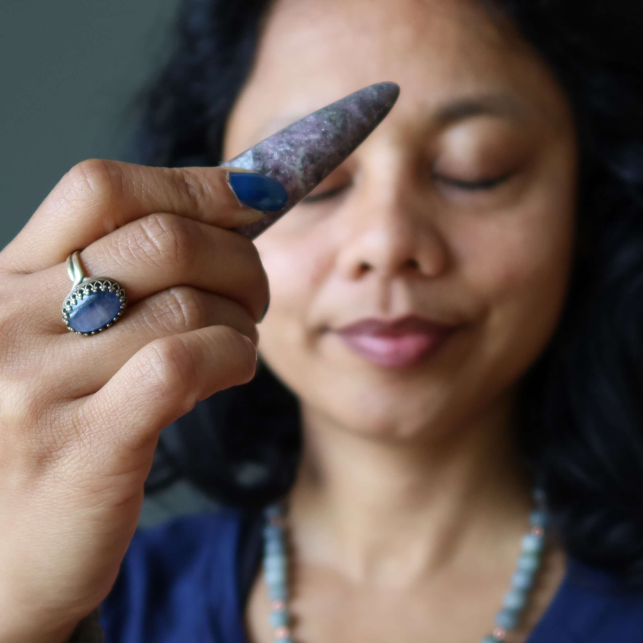Lepidolite Massage Wand Pair of Relaxation Stones