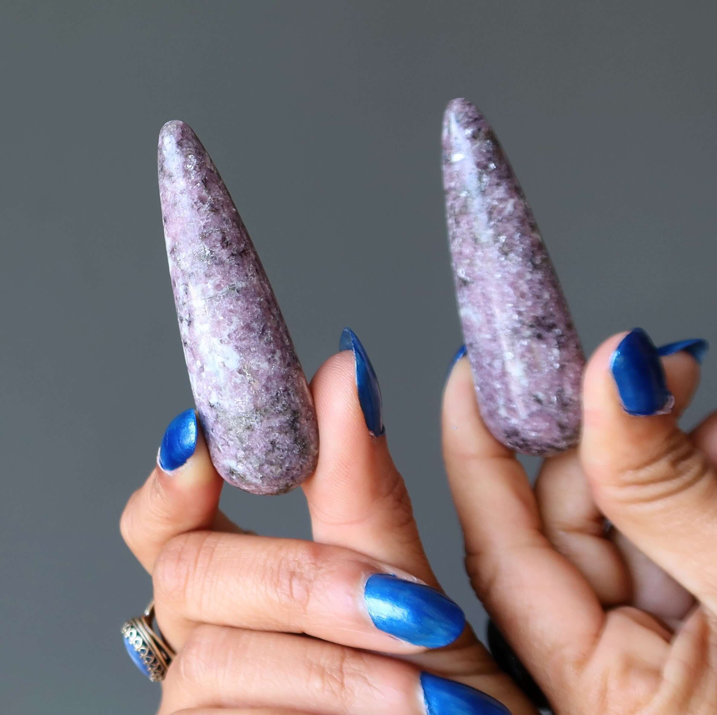 Lepidolite Massage Wand Pair of Relaxation Stones