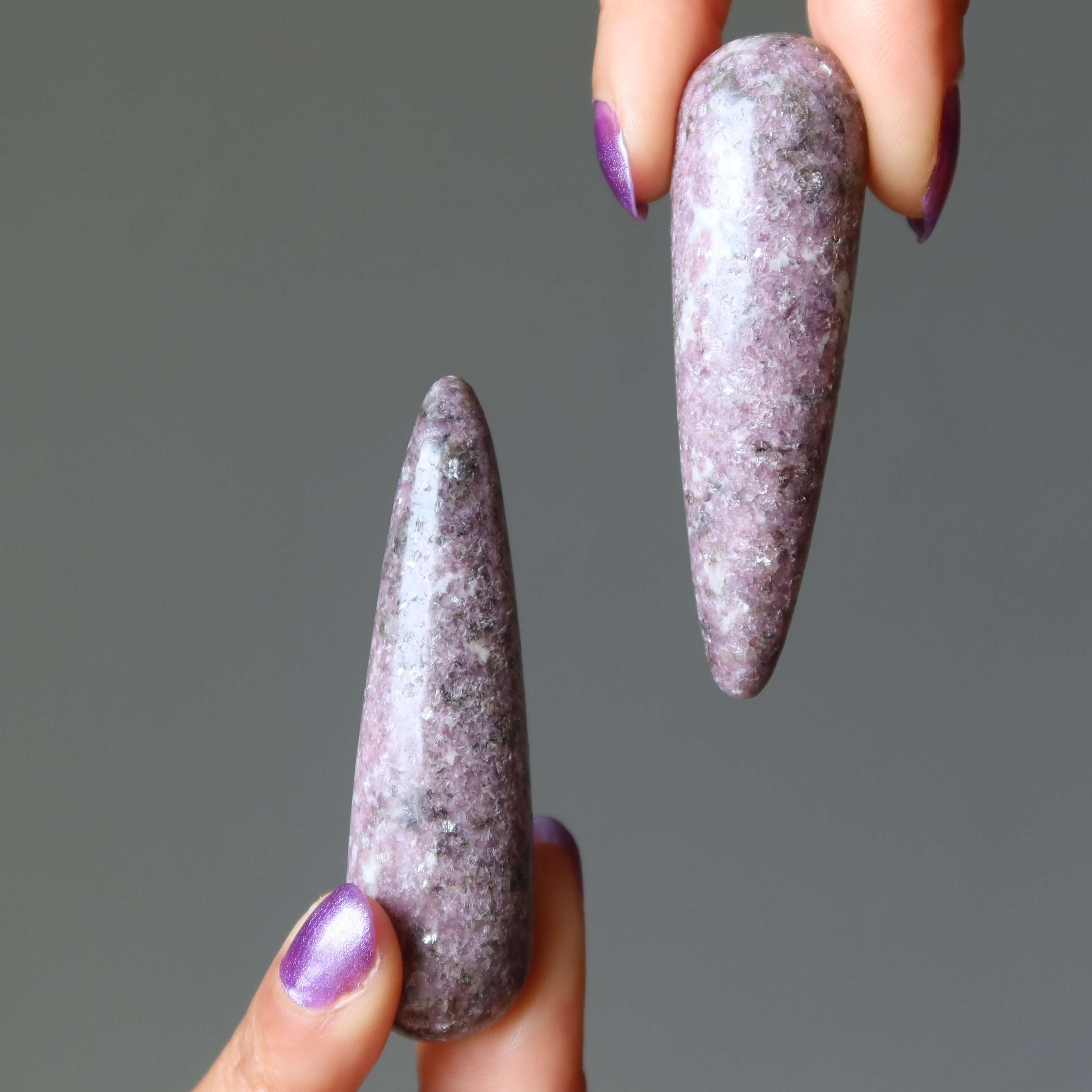 Lepidolite Massage Wand Pair of Relaxation Stones