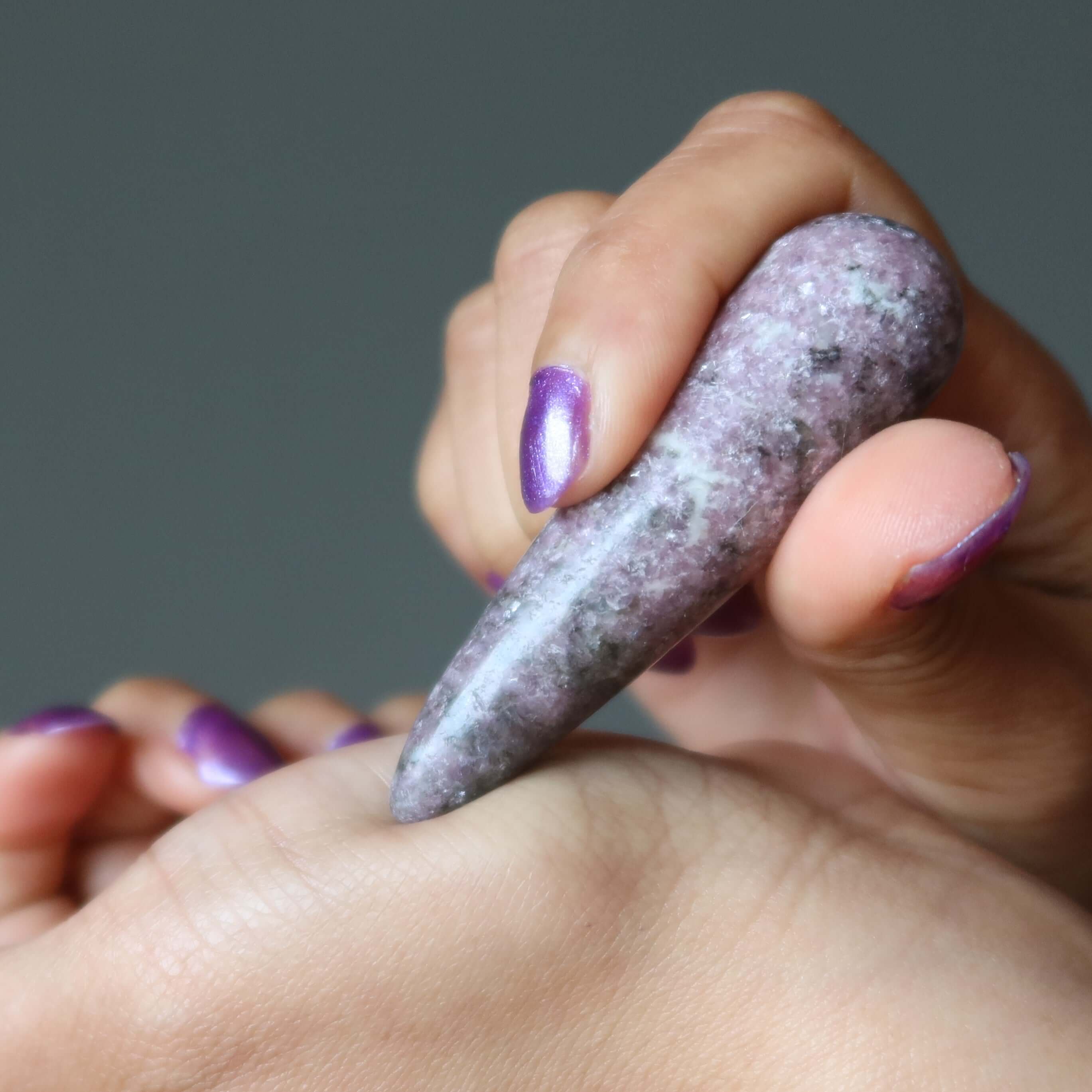 Lepidolite Massage Wand Pair of Relaxation Stones