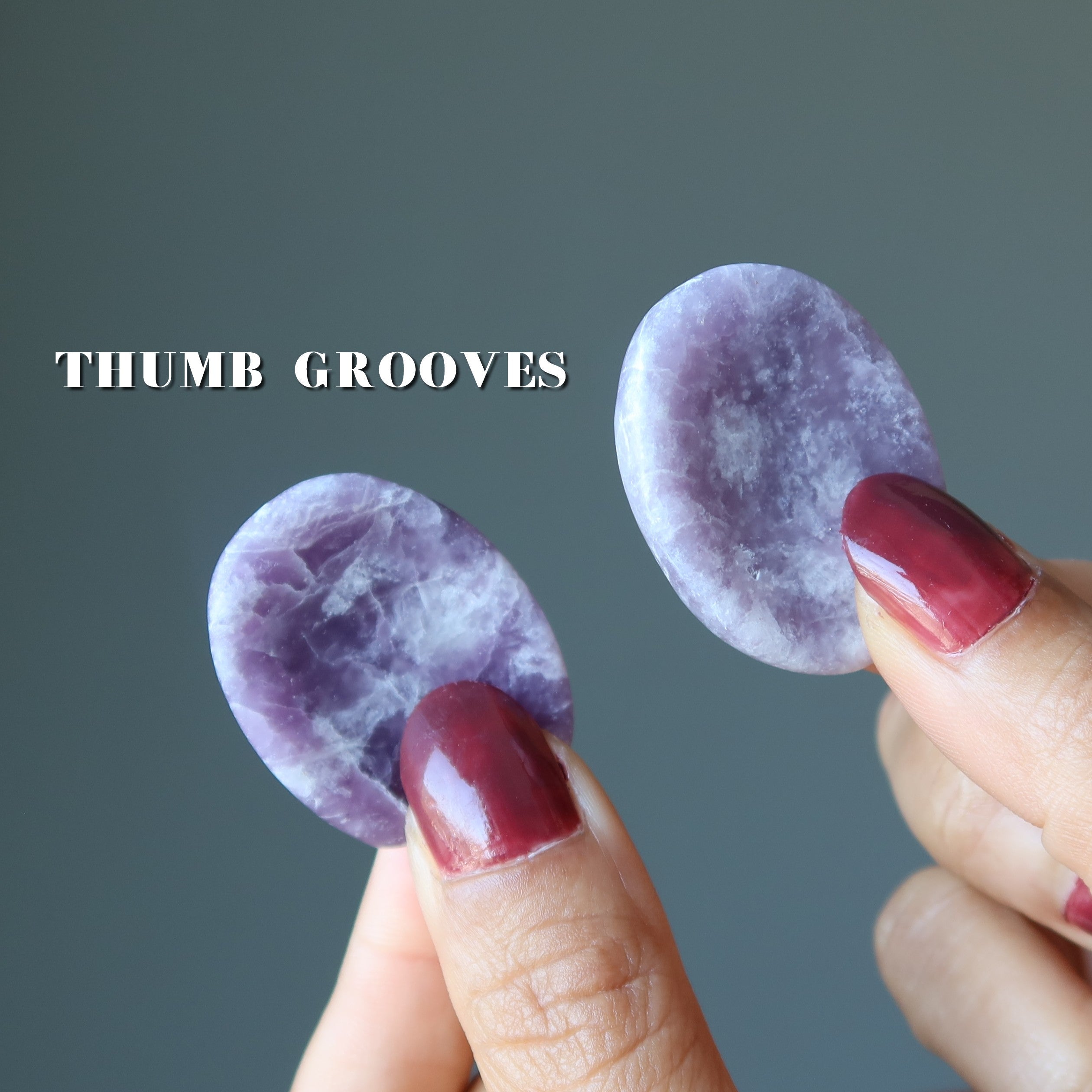 Lepidolite Pocket Stone Pair Purple Worry Calmers