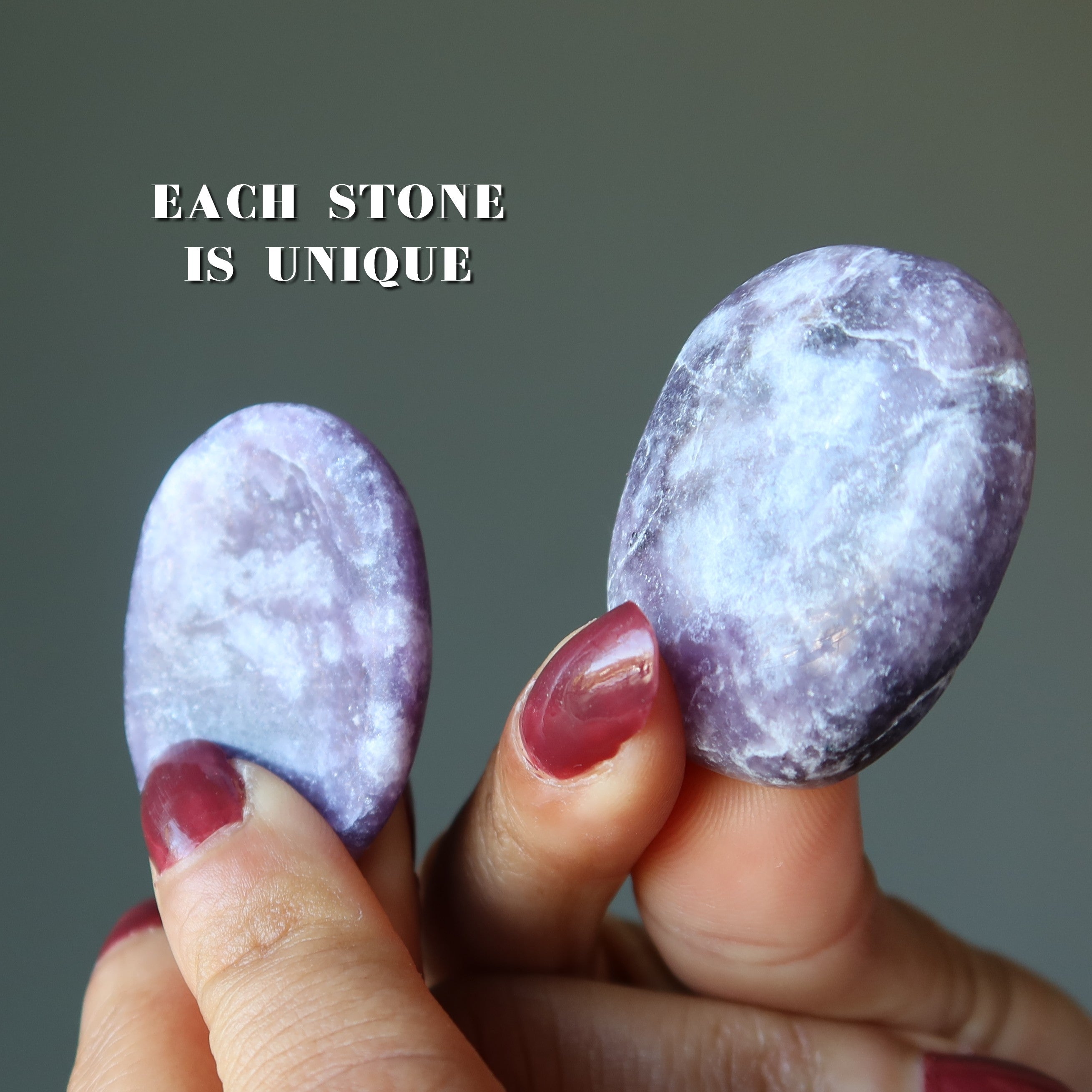Lepidolite Pocket Stone Pair Purple Worry Calmers
