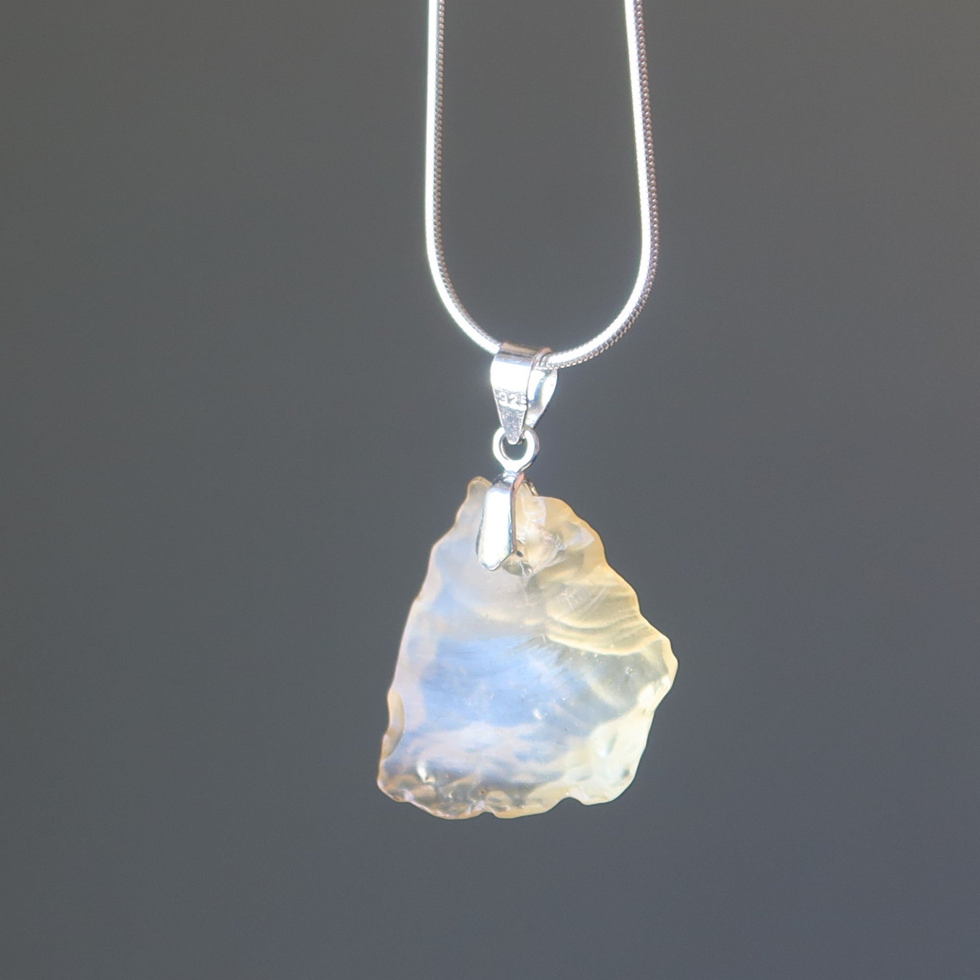 Libyan Desert Glass Necklace King Tut Sterling Silver