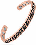 Kupferarmband mit Panzerketten-Intarsie, Magnetfeldtherapie für Damen und Herren