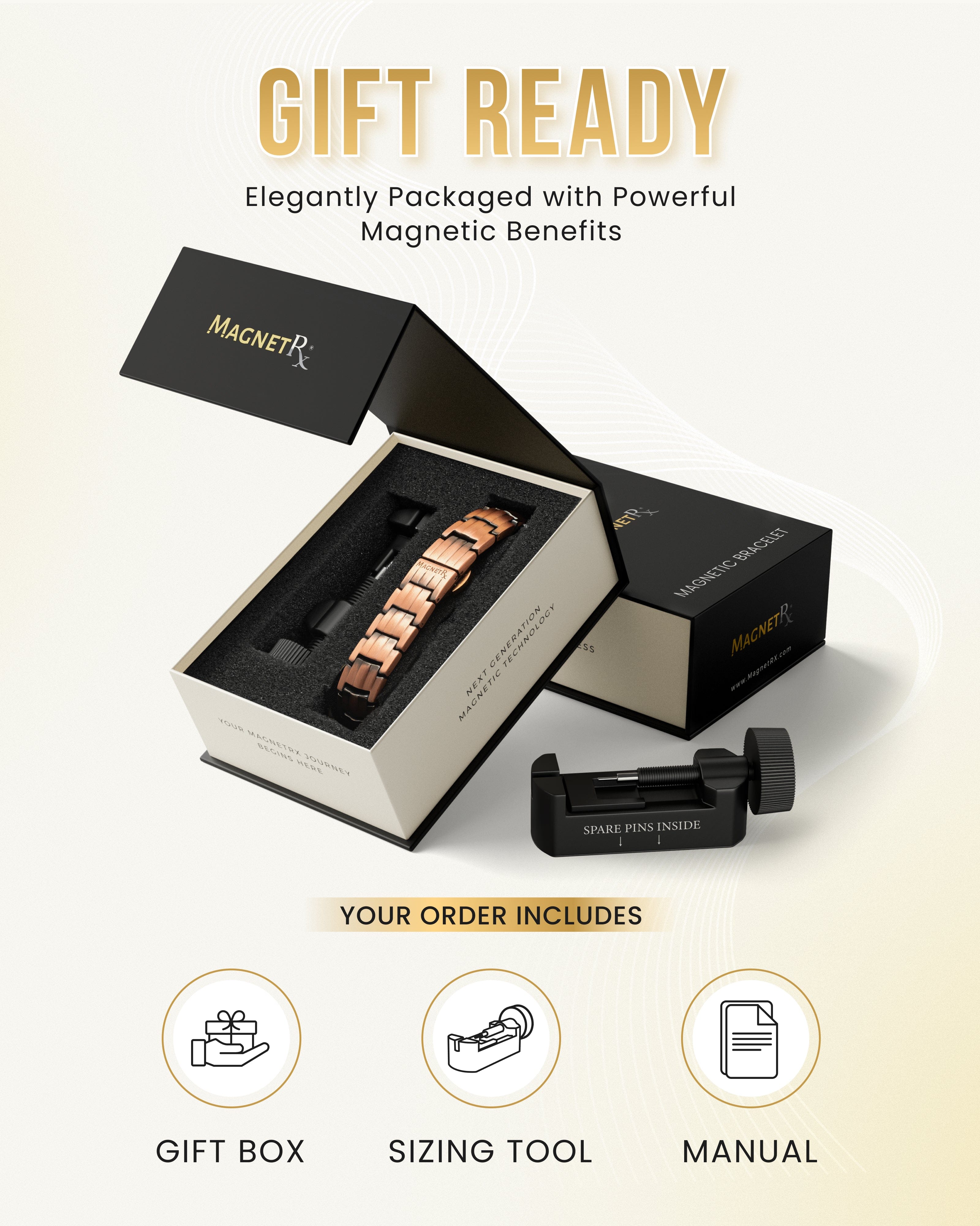 Bracelet magnétique en cuivre EllipseMAX pour hommes