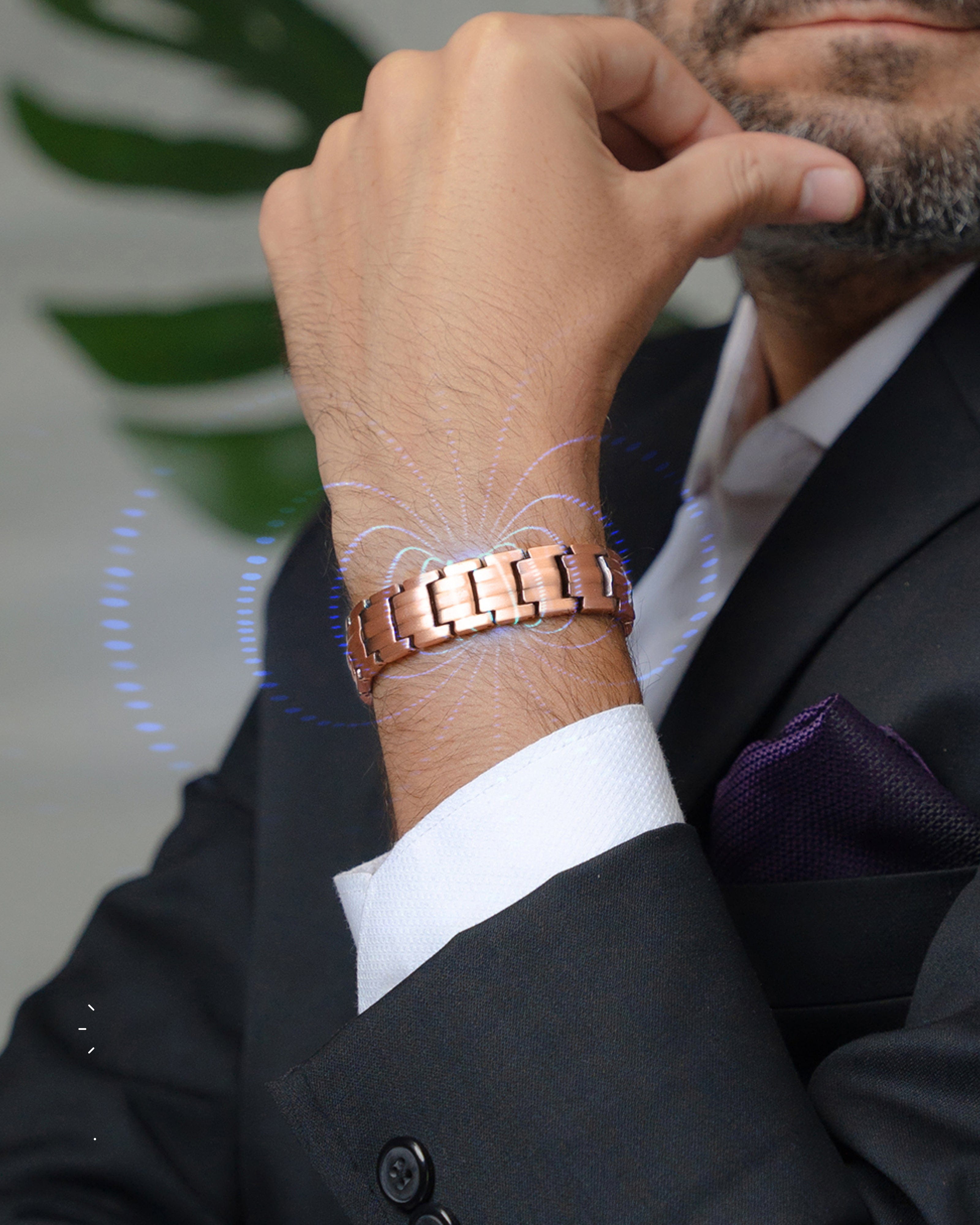 Bracelet magnétique en cuivre EllipseMAX pour hommes