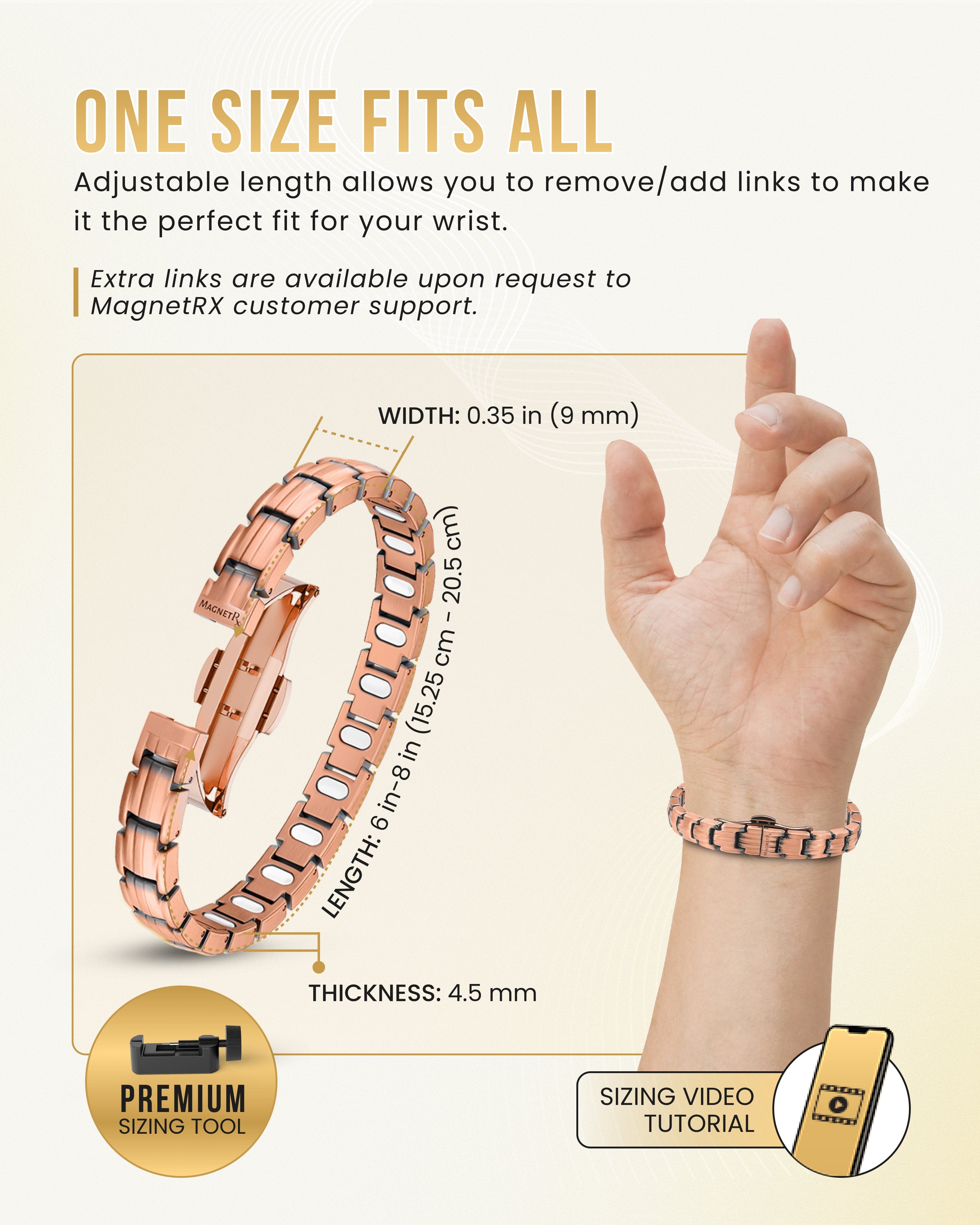 Bracelet magnétique en cuivre EllipseMAX pour femme