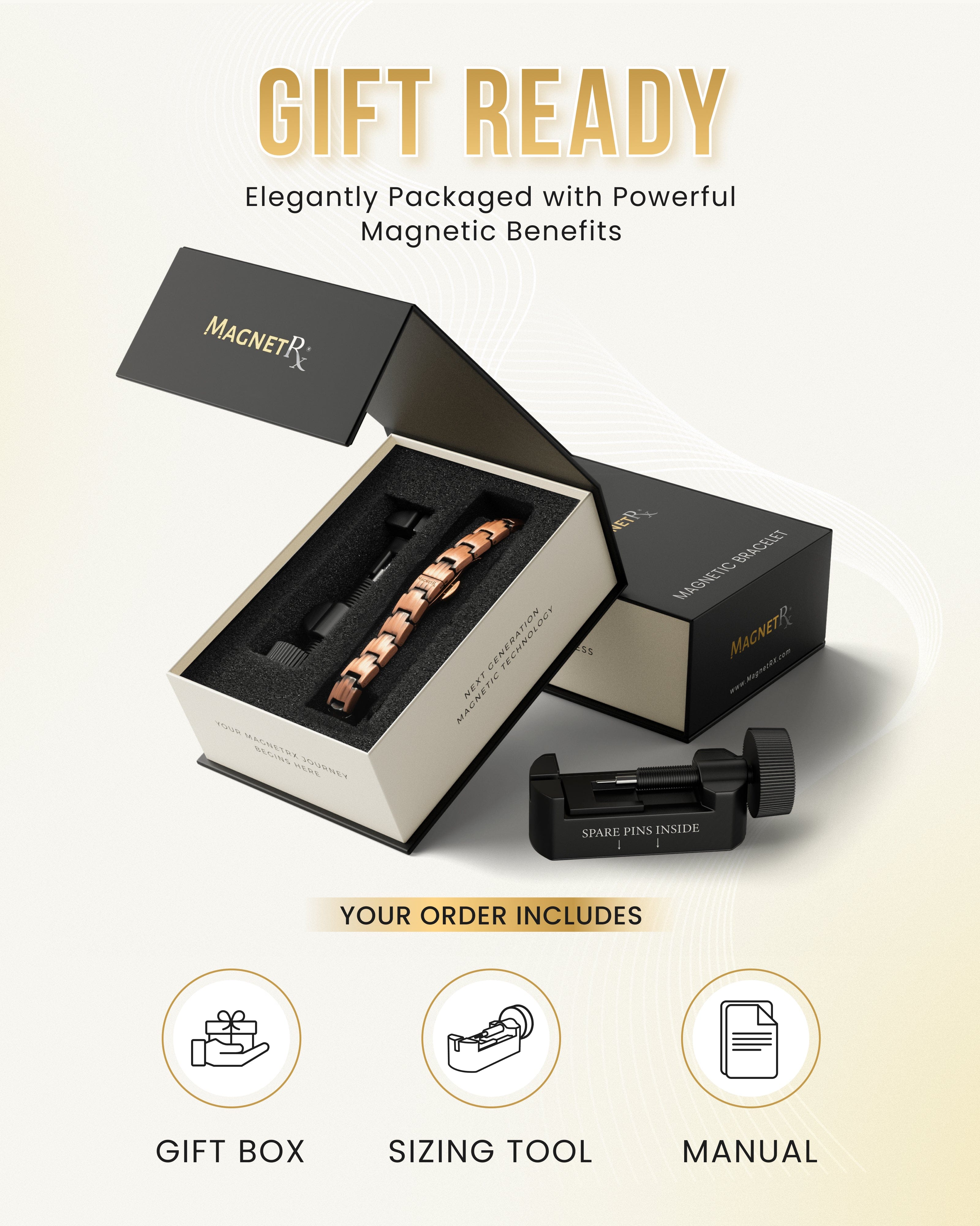 Bracelet magnétique en cuivre EllipseMAX pour femme