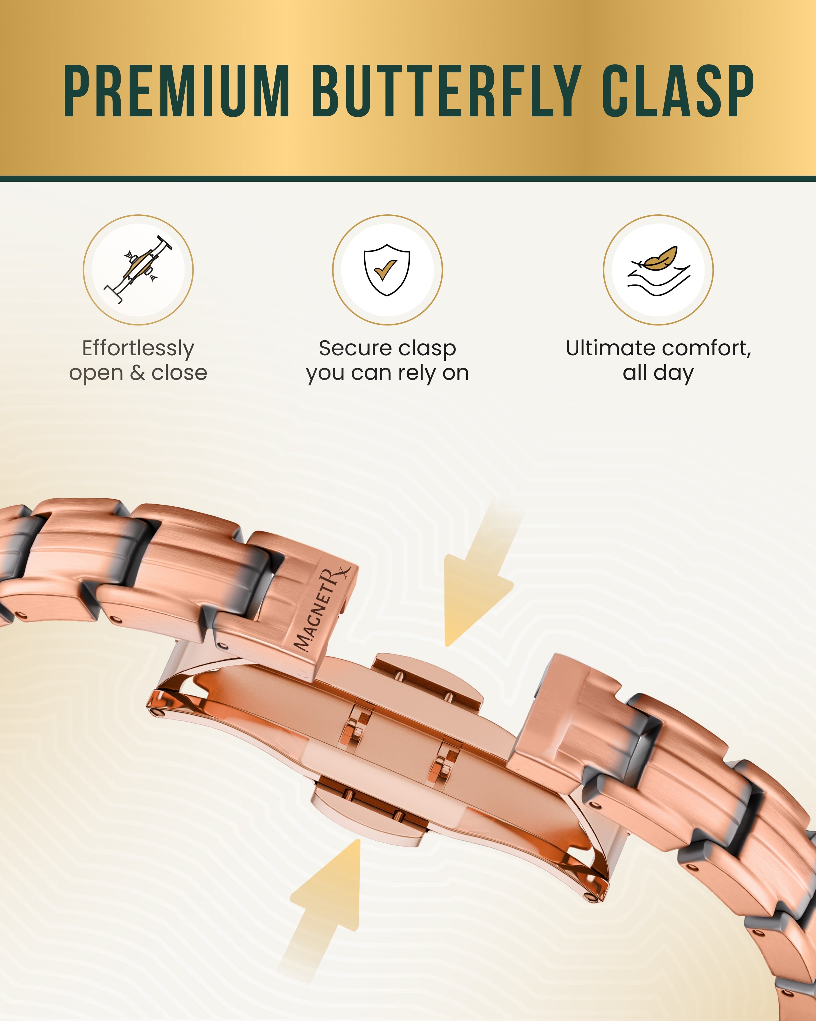 Bracelet magnétique en cuivre EllipseMAX pour femme