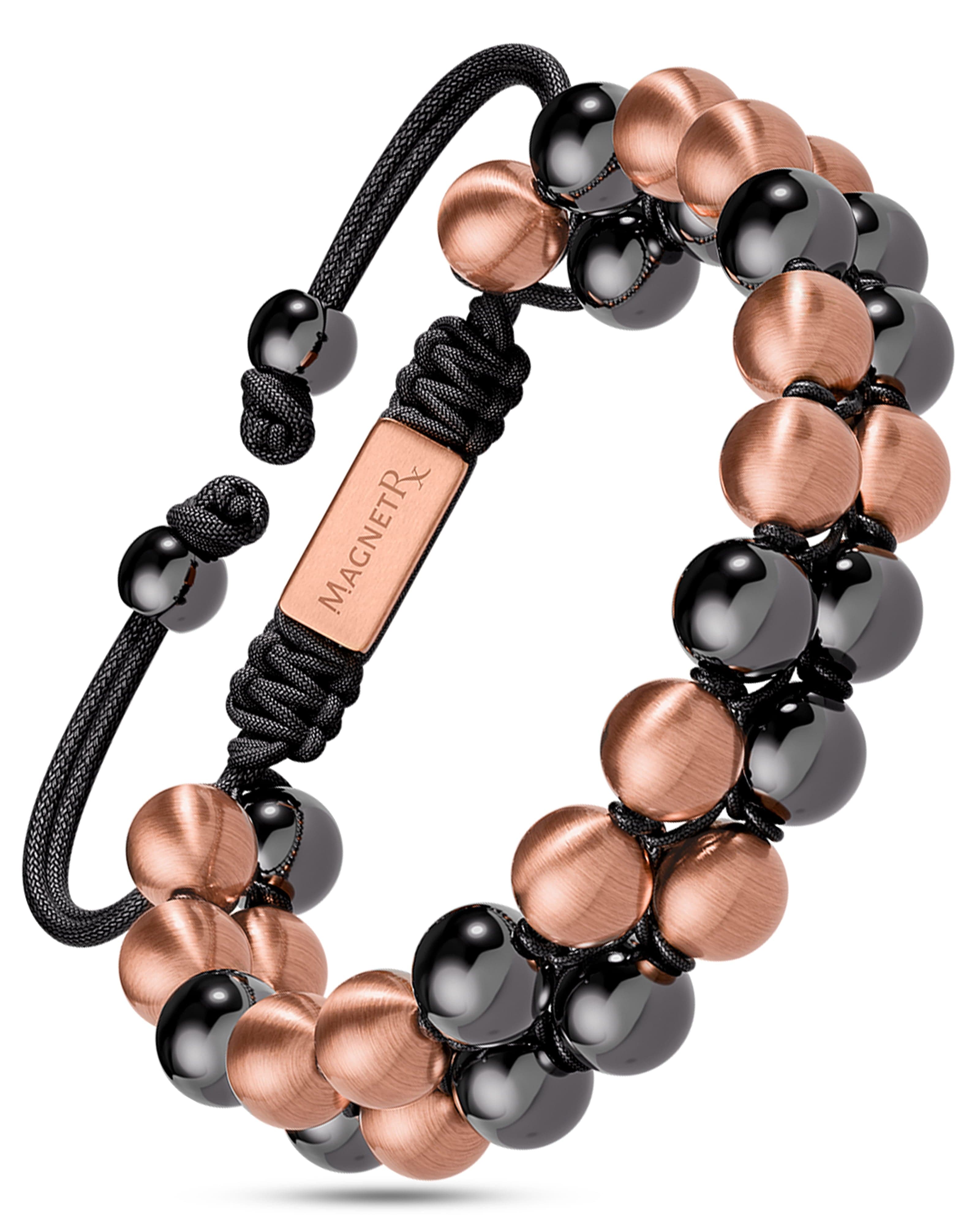 Bracelet de force magnétique maximale en hématite et cuivre (Double rangée)