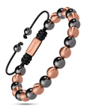 Bracelet magnétique en hématite et cuivre (simple rangée) - Force MAX