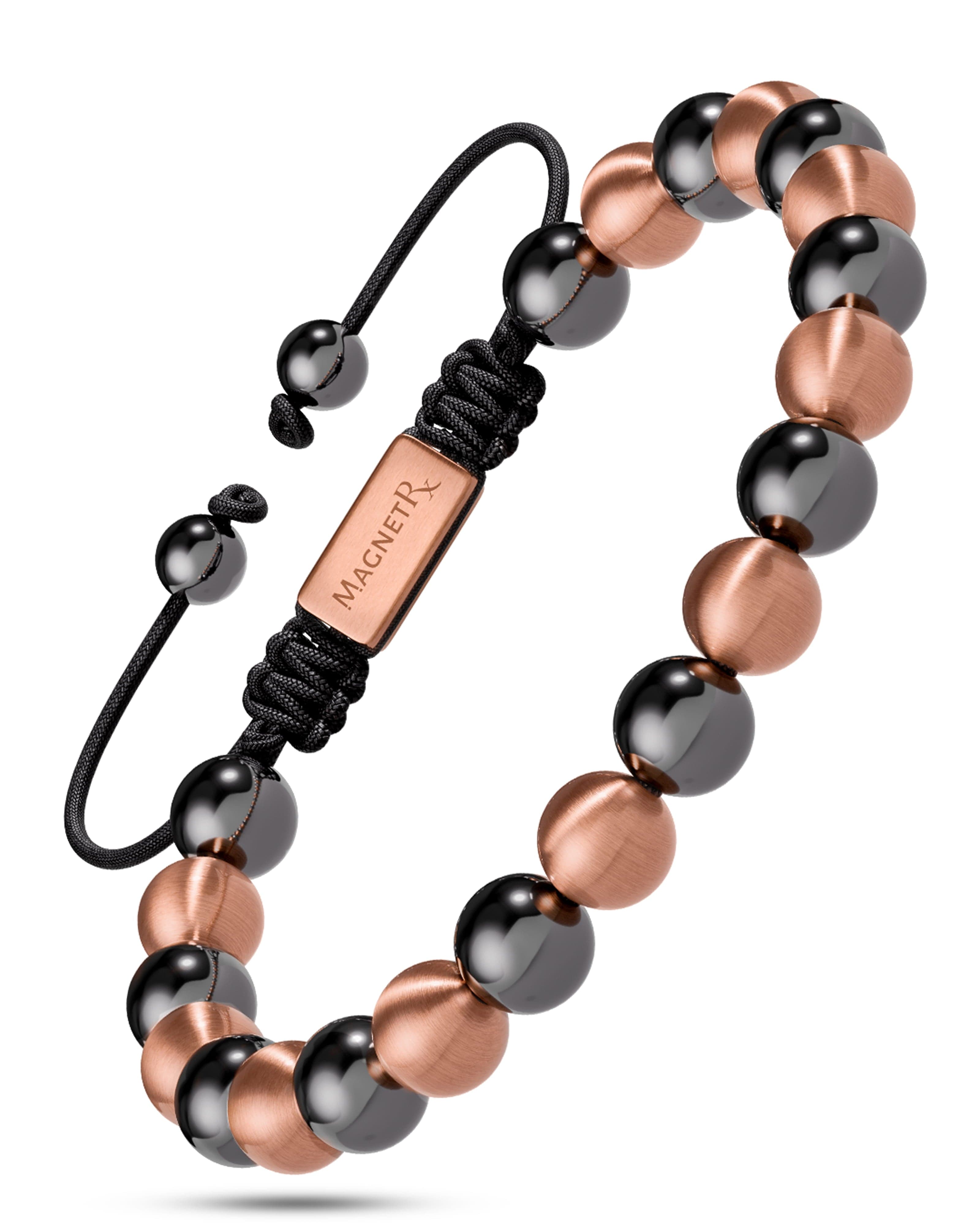 Bracelet magnétique en hématite et cuivre (simple rangée) - Force MAX