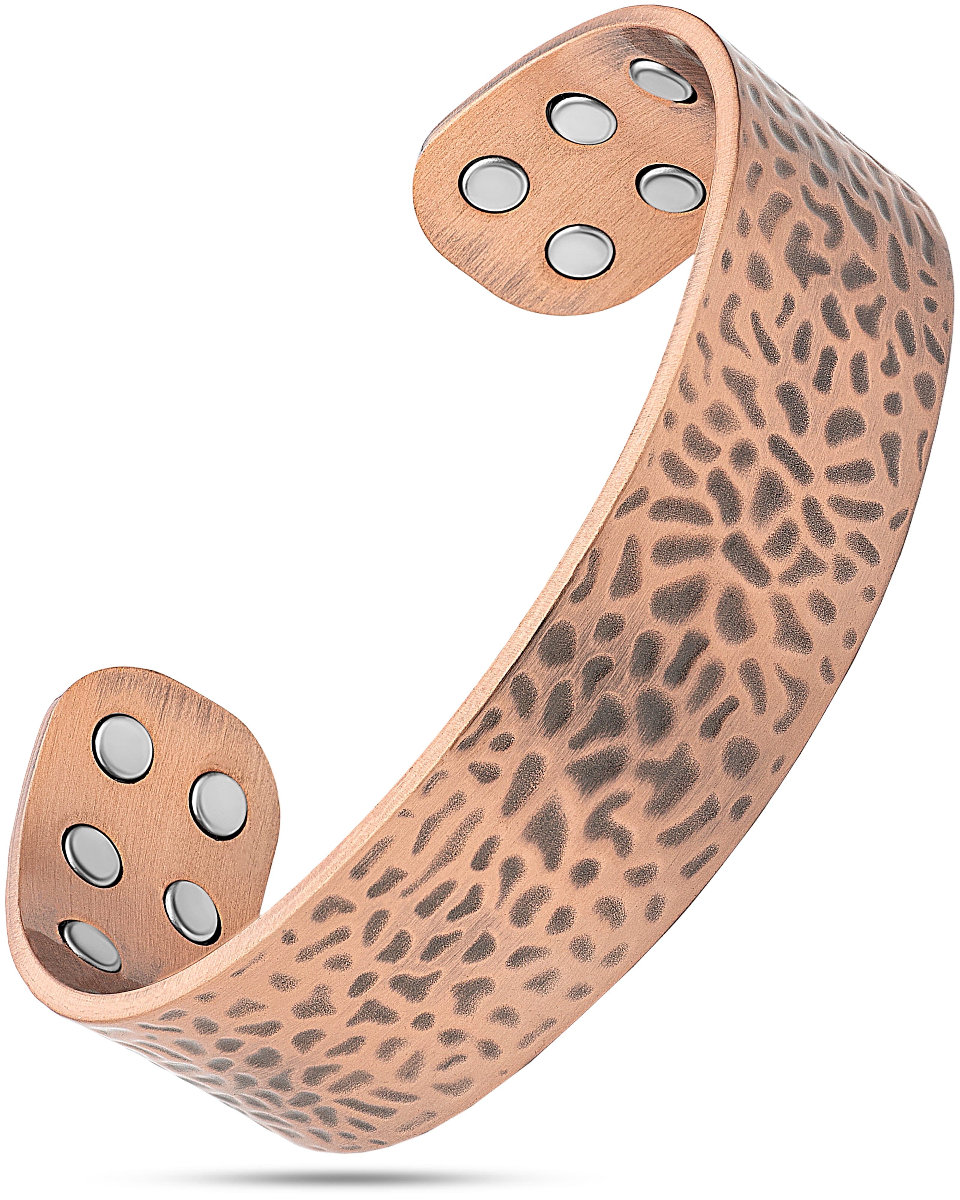 Magnetarmband mit Mega-Stärke, breite gehämmerten Kupfermanschette