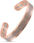 Bracelet manchette magnétique en cuivre martelé avec nœud et bouclier pour homme
