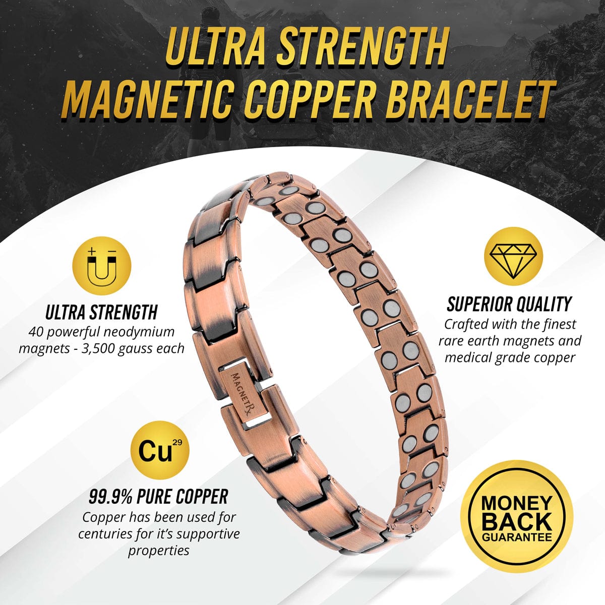 Ultrastarkes Magnetarmband aus reinem Kupfer (Leo)