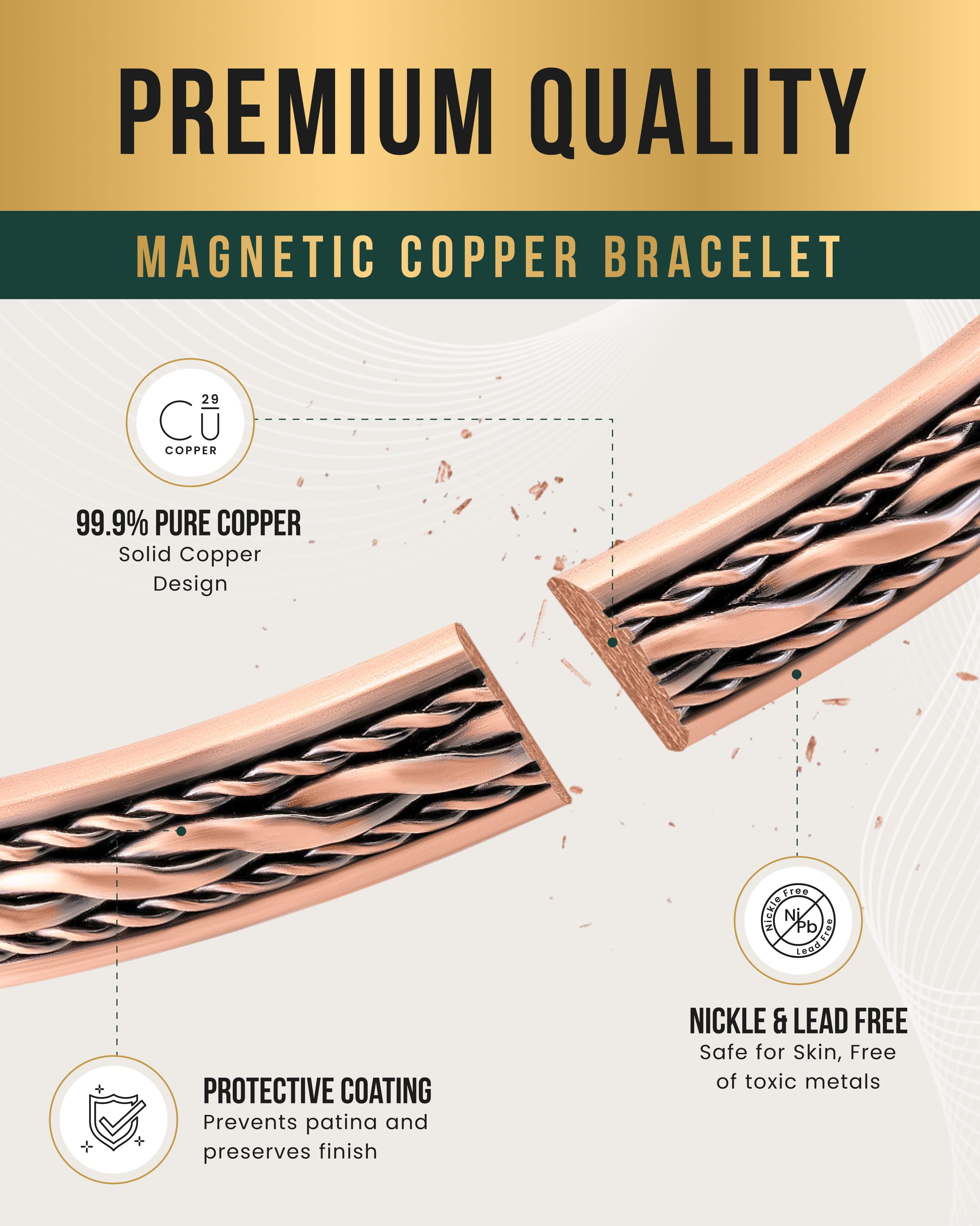 Damen Inlay Kupferdraht Magnetfeldtherapie Armreif
