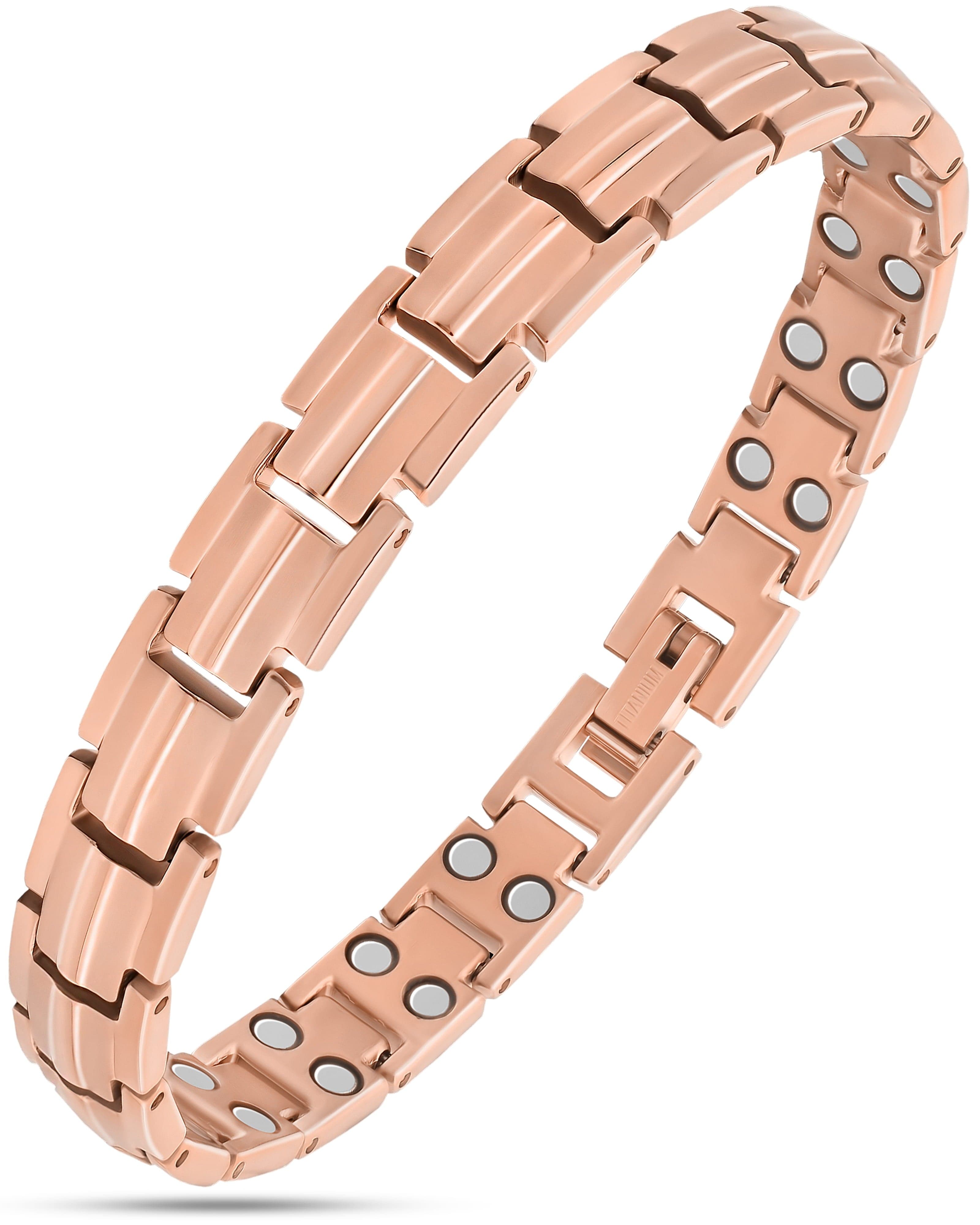 Damen Ultra Stärke Magnetfeldtherapie Armband Roségold Titan
