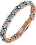 Bracelet magnétique en cuivre pur ultra-résistant pour femme (Turquoise classique)