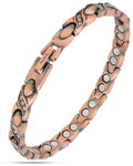 Bracelet magnétique en cuivre pur ultra-résistant pour femmes (Crystal XO)