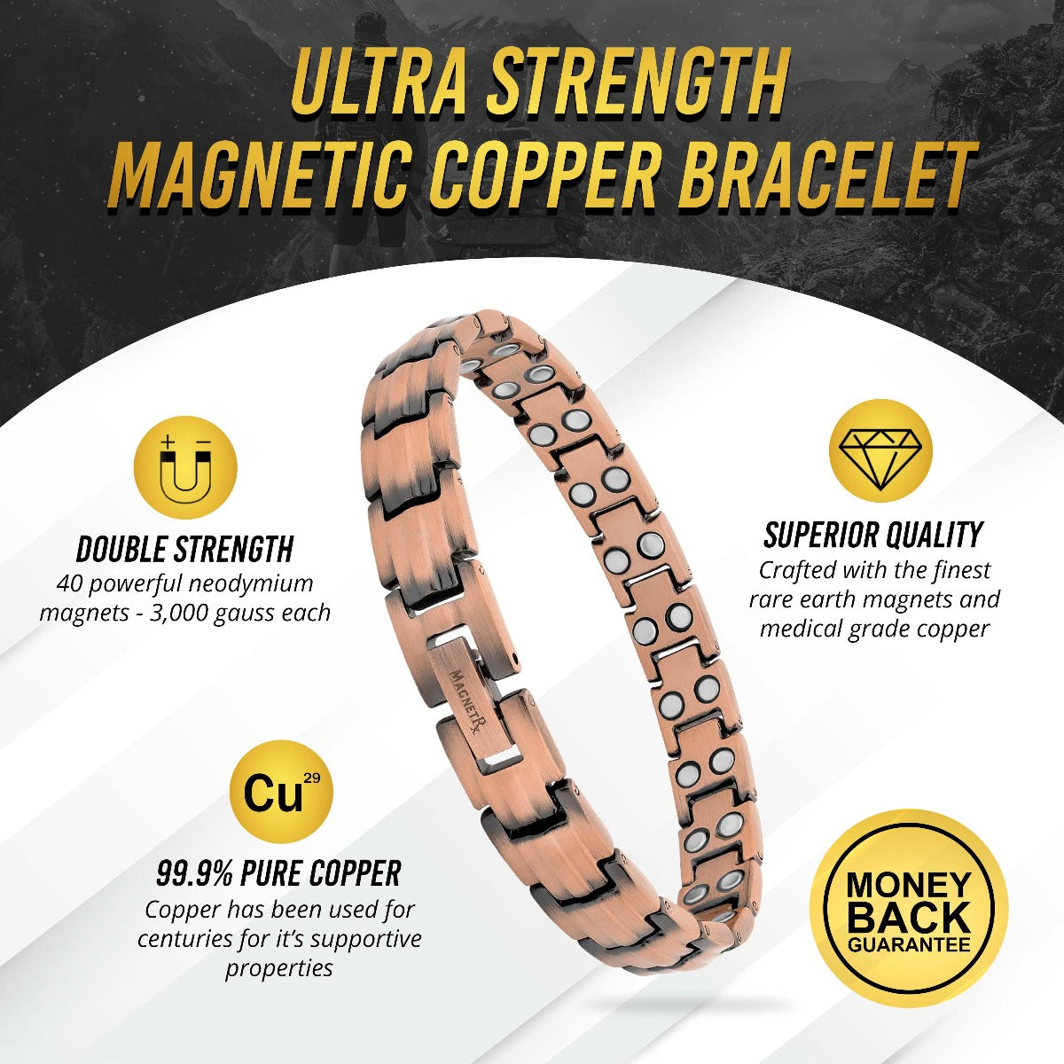 Damen Ultra-Starkes Magnetarmband aus reinem Kupfer (Klassisch)