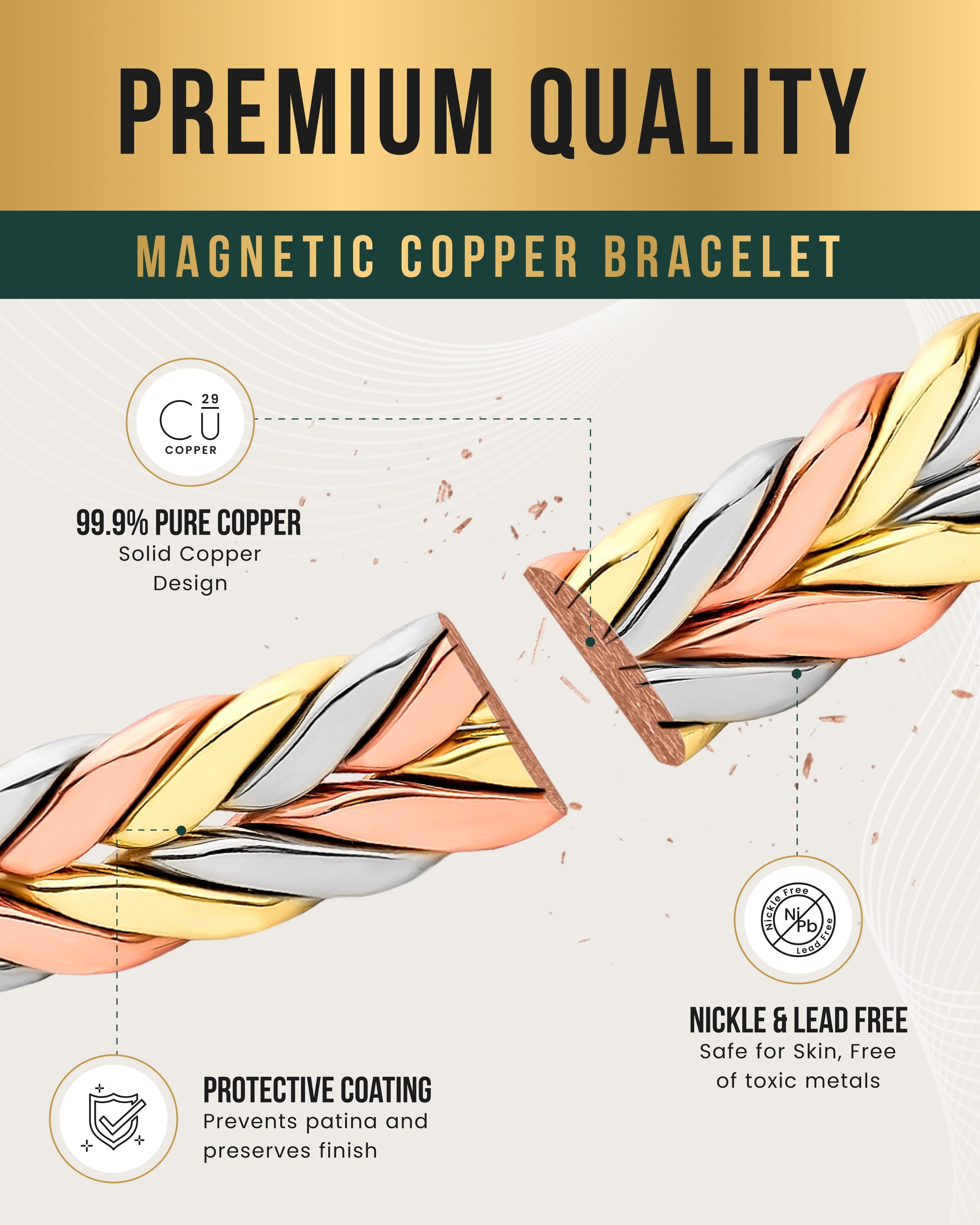 Gewebte Tri-Tone Magnetarmband-Manschette