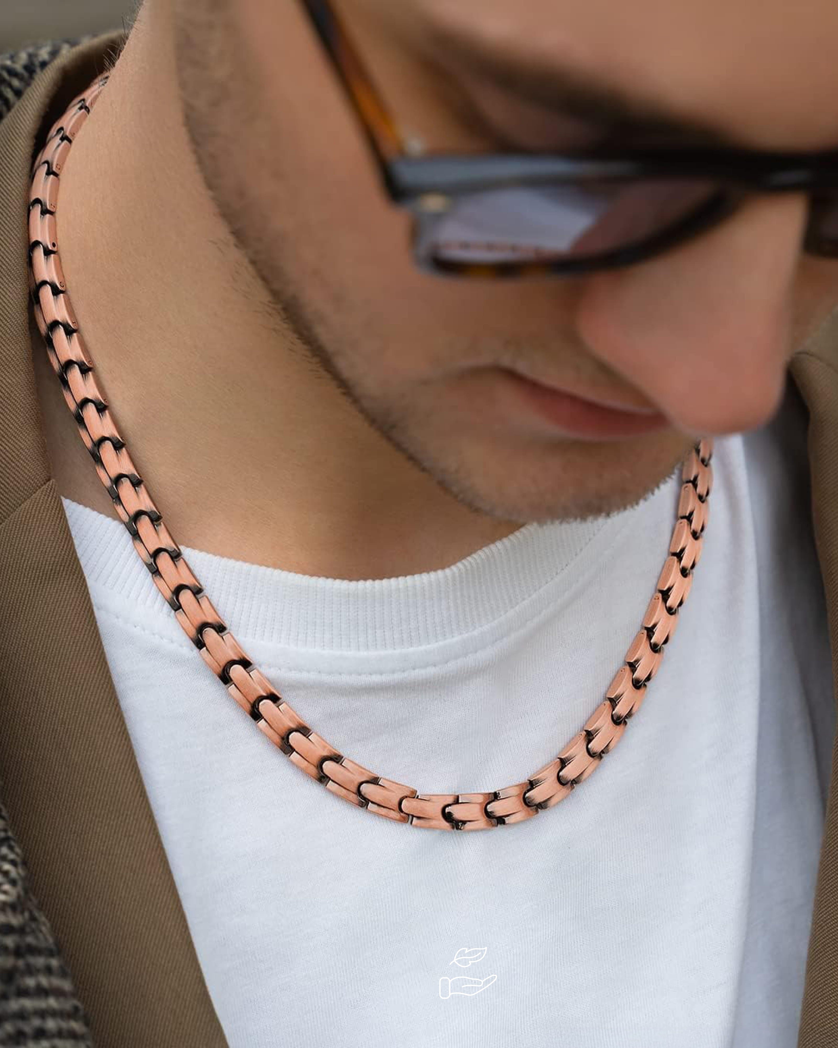 Collier magnétique en cuivre puissant chaîne classique