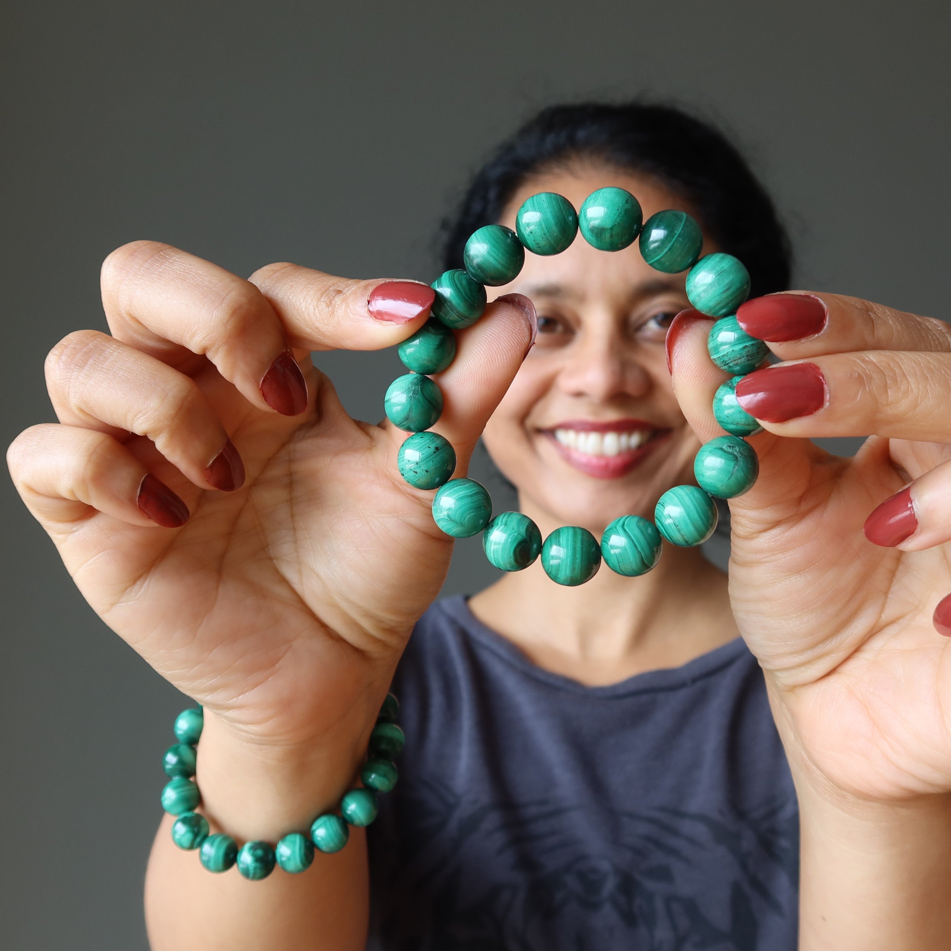 Bracelet Malachite Œil de bœuf vert Victoire