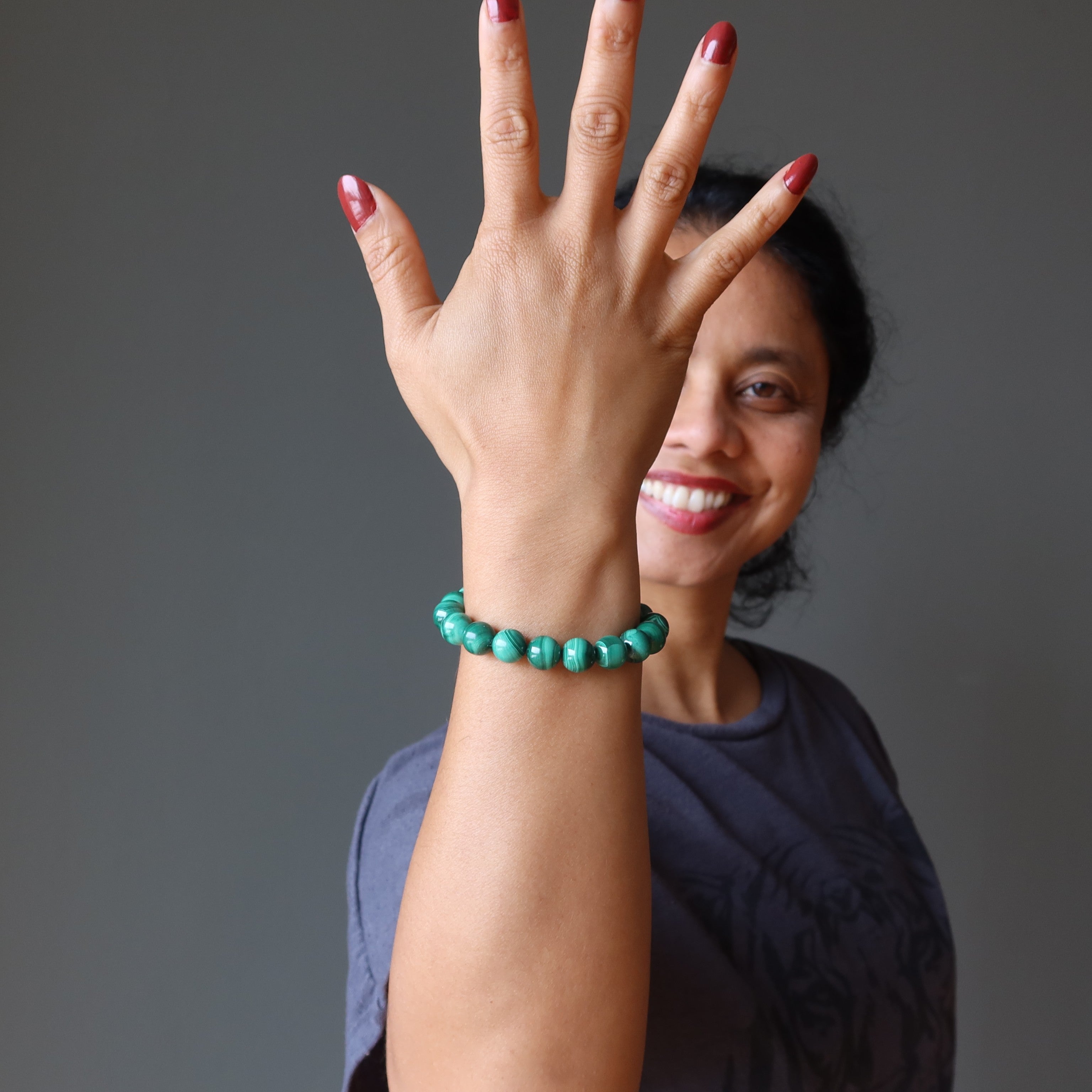 Bracelet Malachite Œil de bœuf vert Victoire