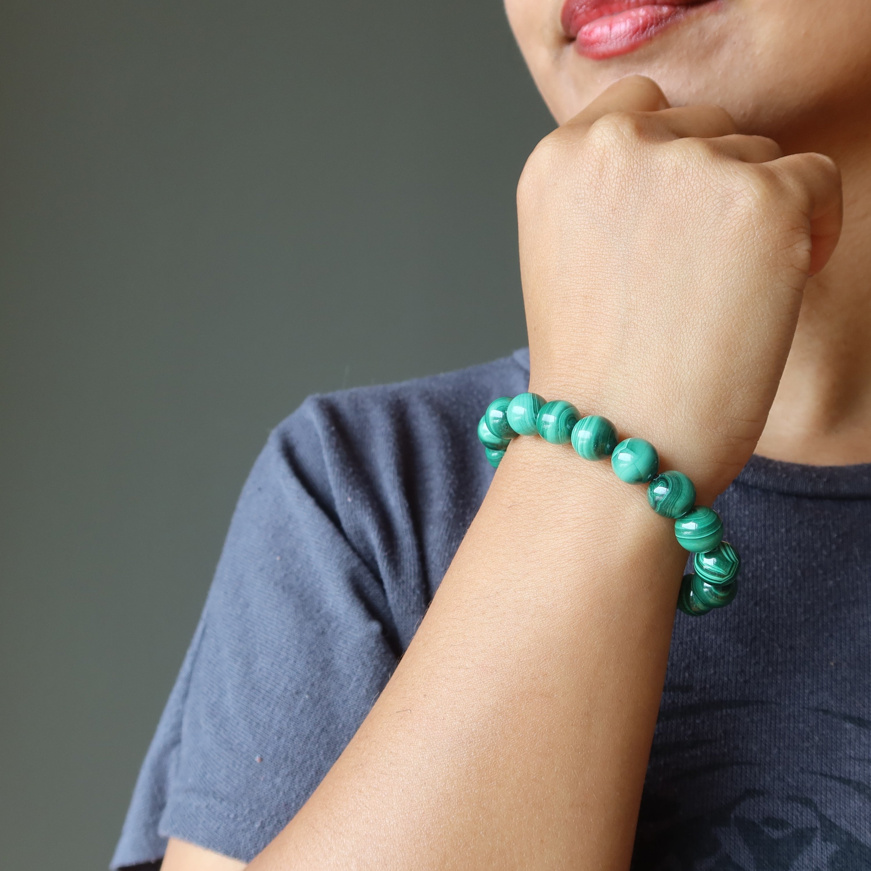 Bracelet Malachite Œil de bœuf vert Victoire
